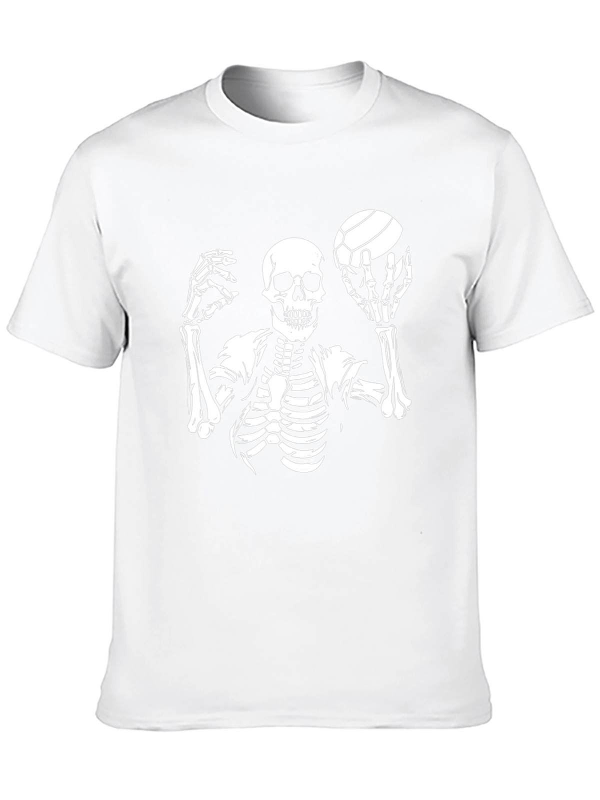 Skeleton Volleyball Graphic T-Shirt - Unique Halloween Tee