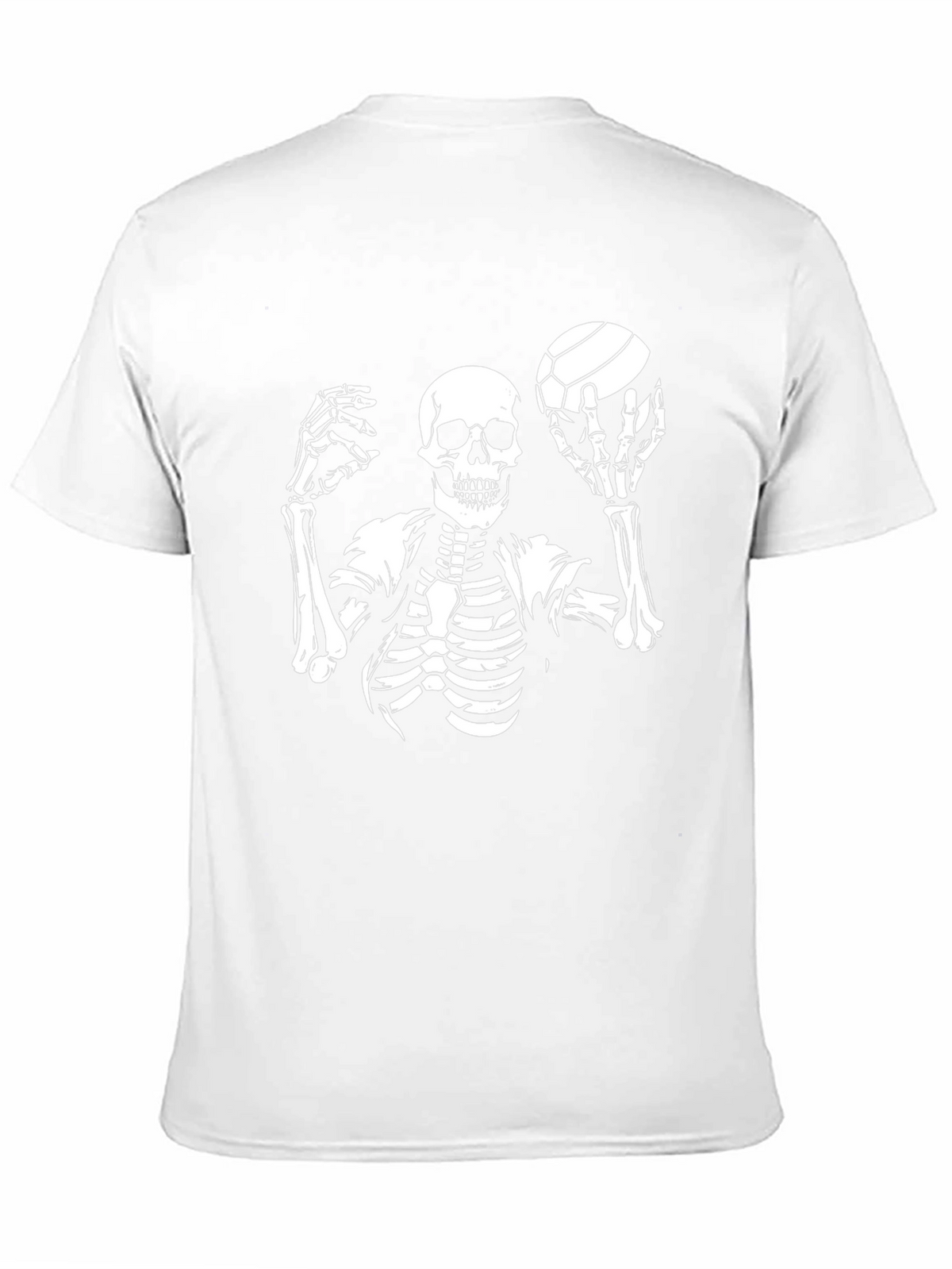 Skeleton Volleyball Graphic T-Shirt - Unique Halloween Tee