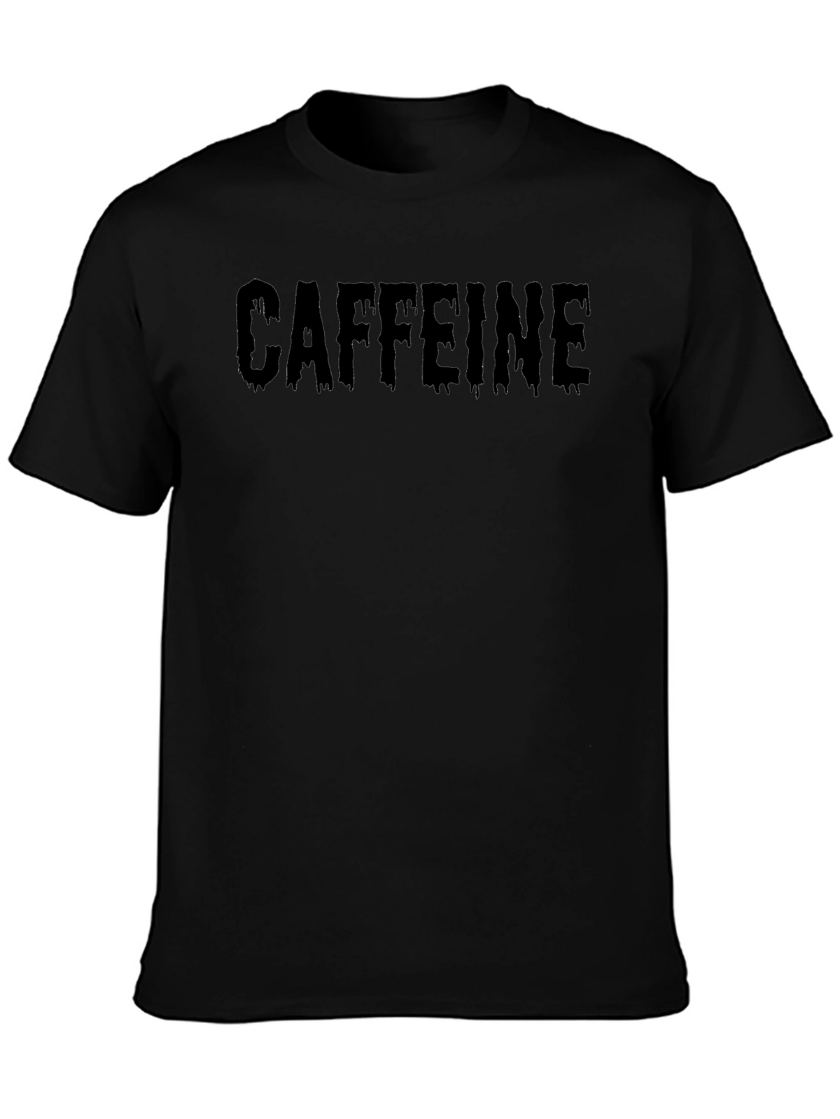 Caffeine Drip Graphic Tee - Black Cotton T-Shirt