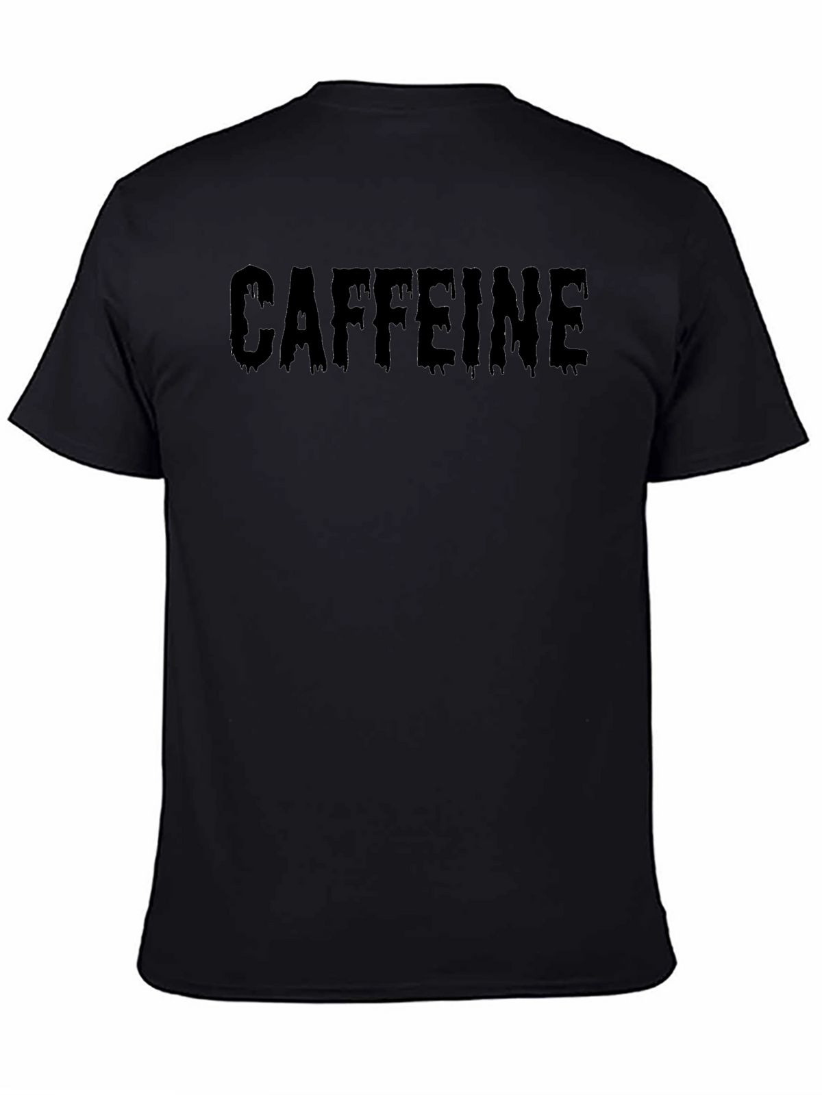 Caffeine Drip Graphic Tee - Black Cotton T-Shirt