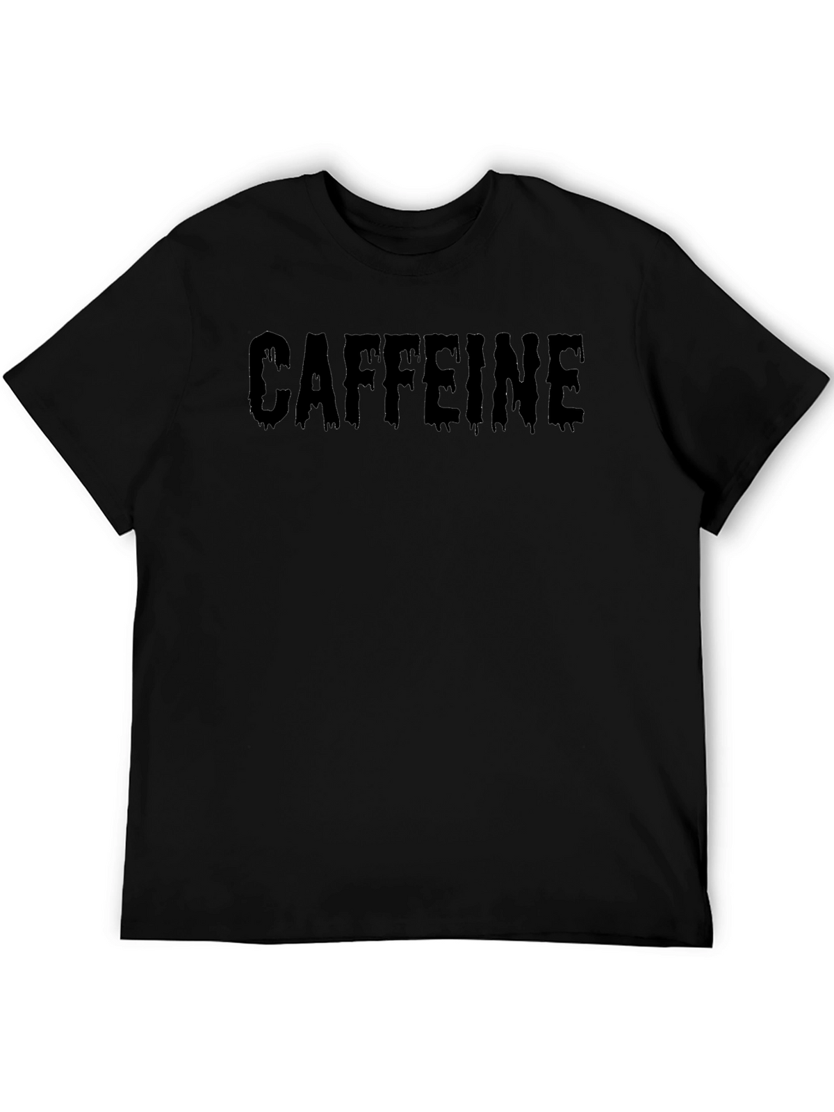 Caffeine Drip Graphic Tee - Black Cotton T-Shirt