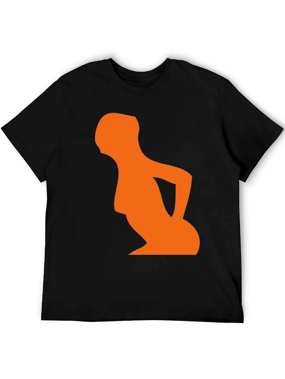 Abstract Orange Silhouette Graphic T-Shirt