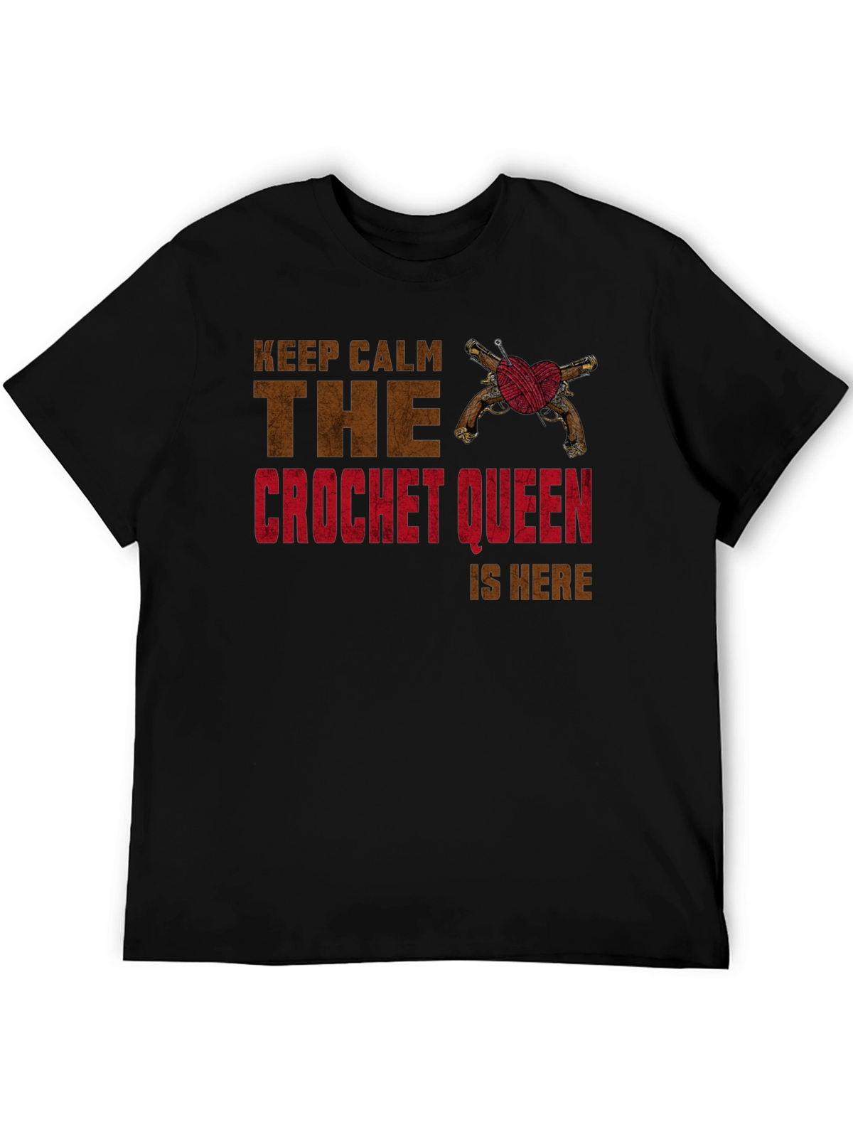 Crochet Queen T-Shirt - Keep Calm Design