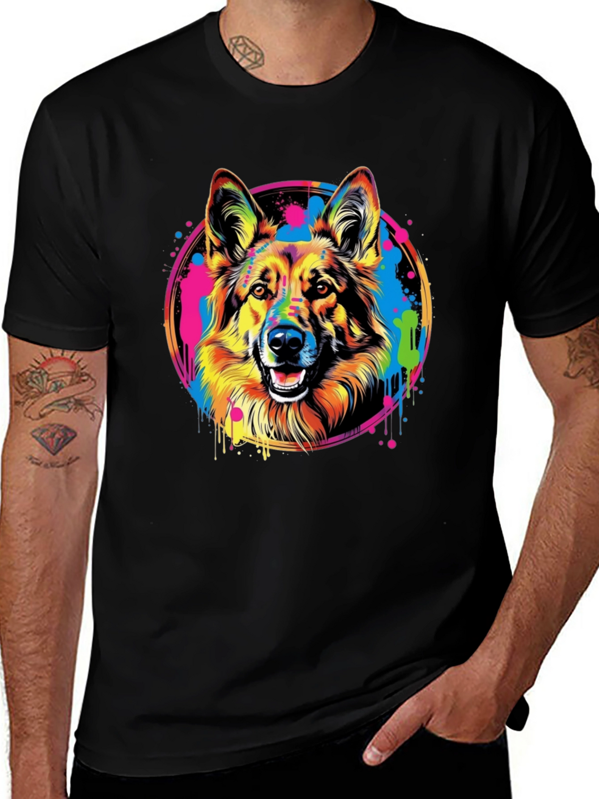 Vibrant German Shepherd Graphic Tee - Unisex