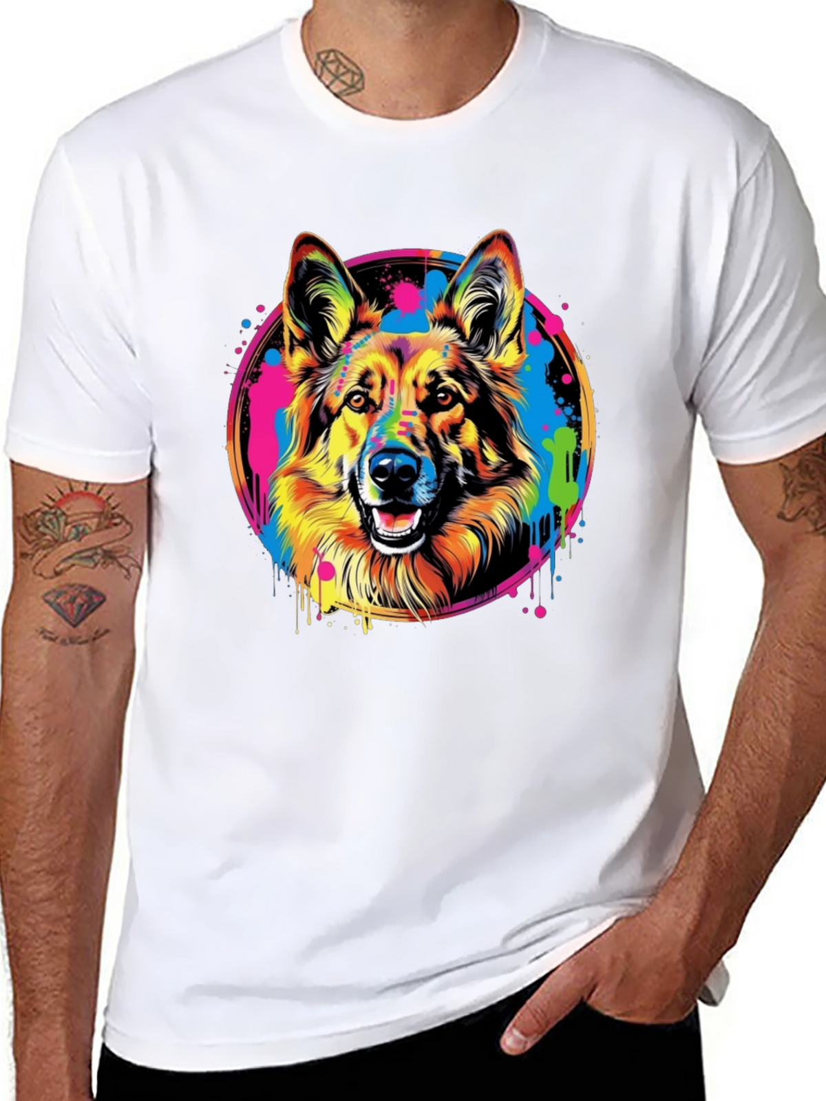 Vibrant German Shepherd Graphic Tee - Unisex