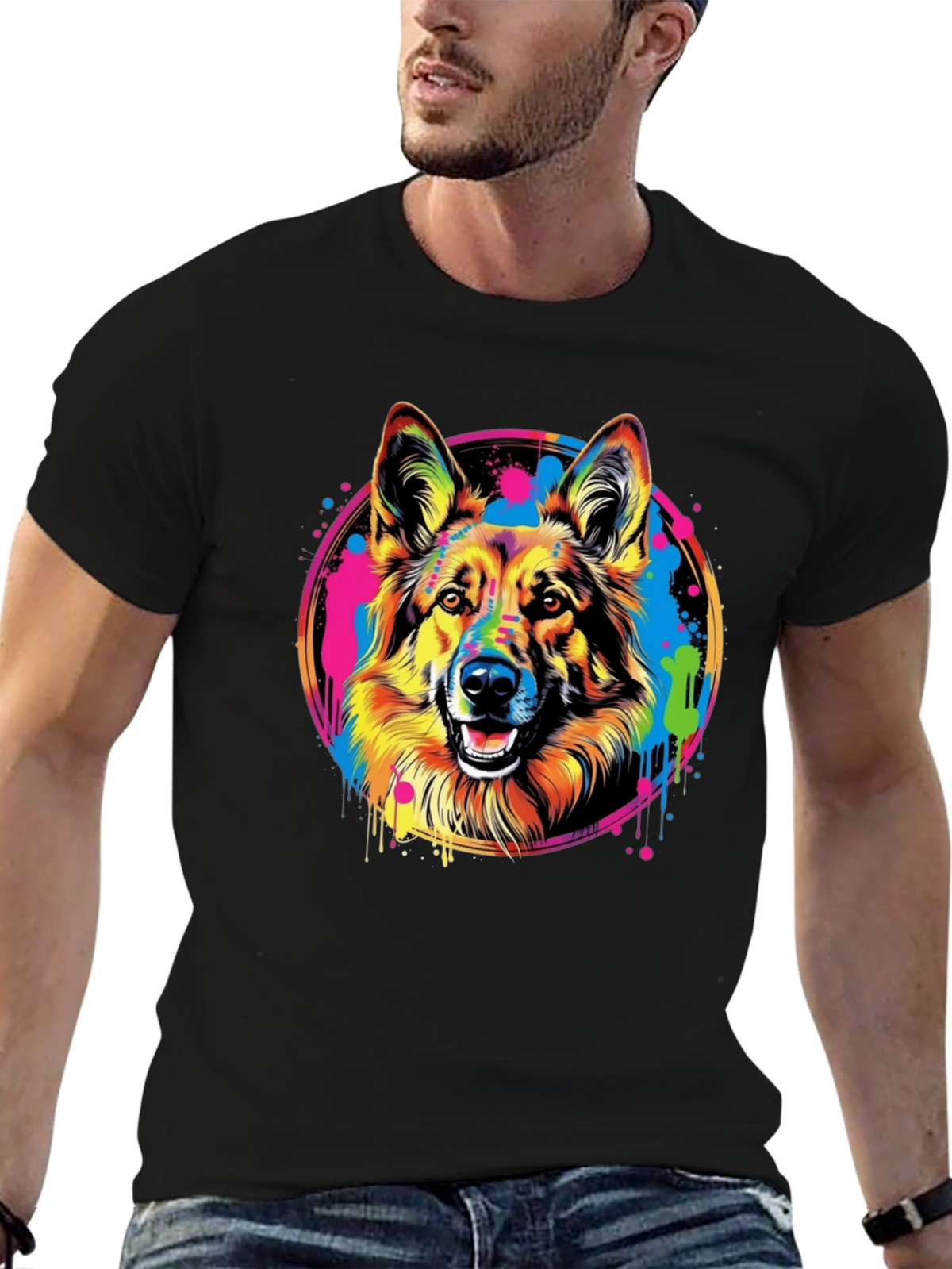 Vibrant German Shepherd Graphic Tee - Unisex