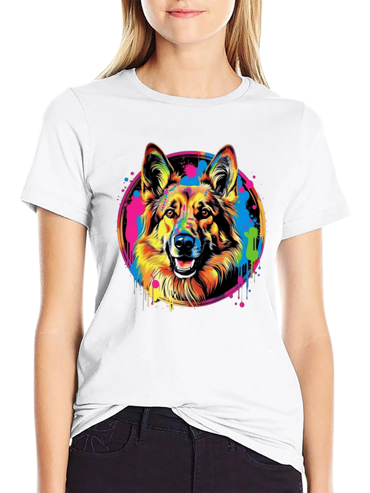 Vibrant German Shepherd Graphic Tee - Unisex