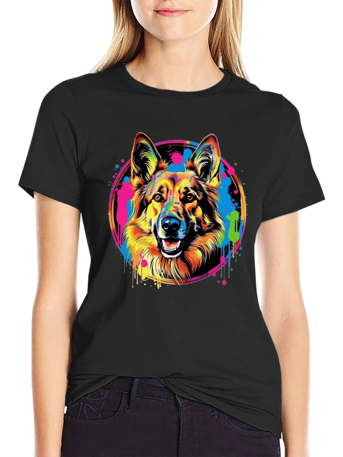 Vibrant German Shepherd Graphic Tee - Unisex