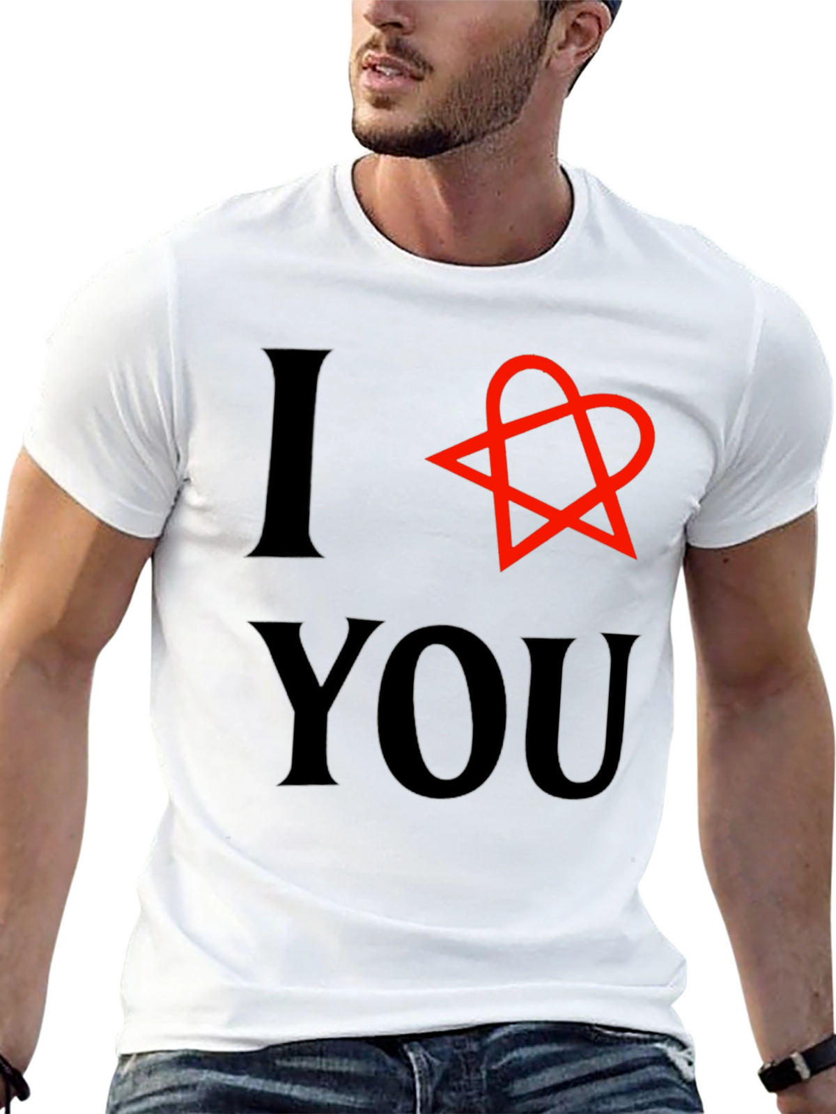 I Heart You T-Shirt - Black Cotton Graphic Tee