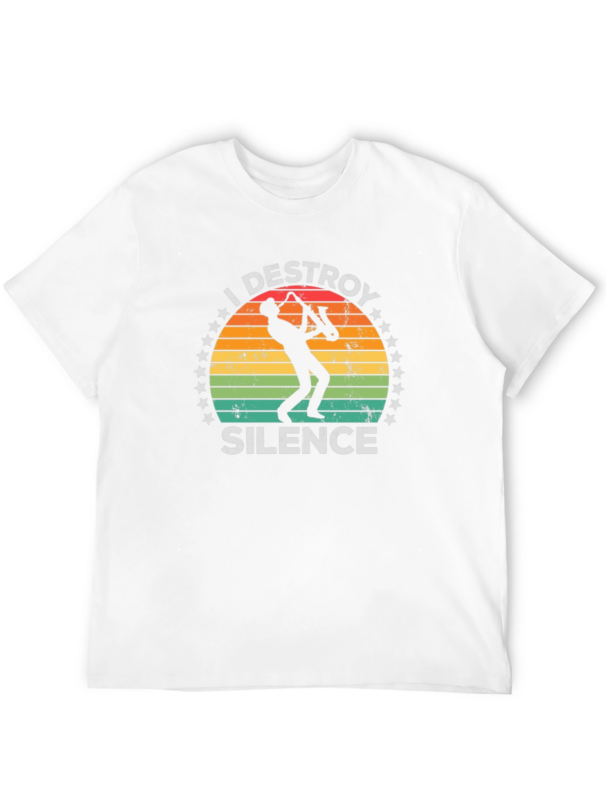 I Destroy Silence T-Shirt Saxophone Player Music Tee