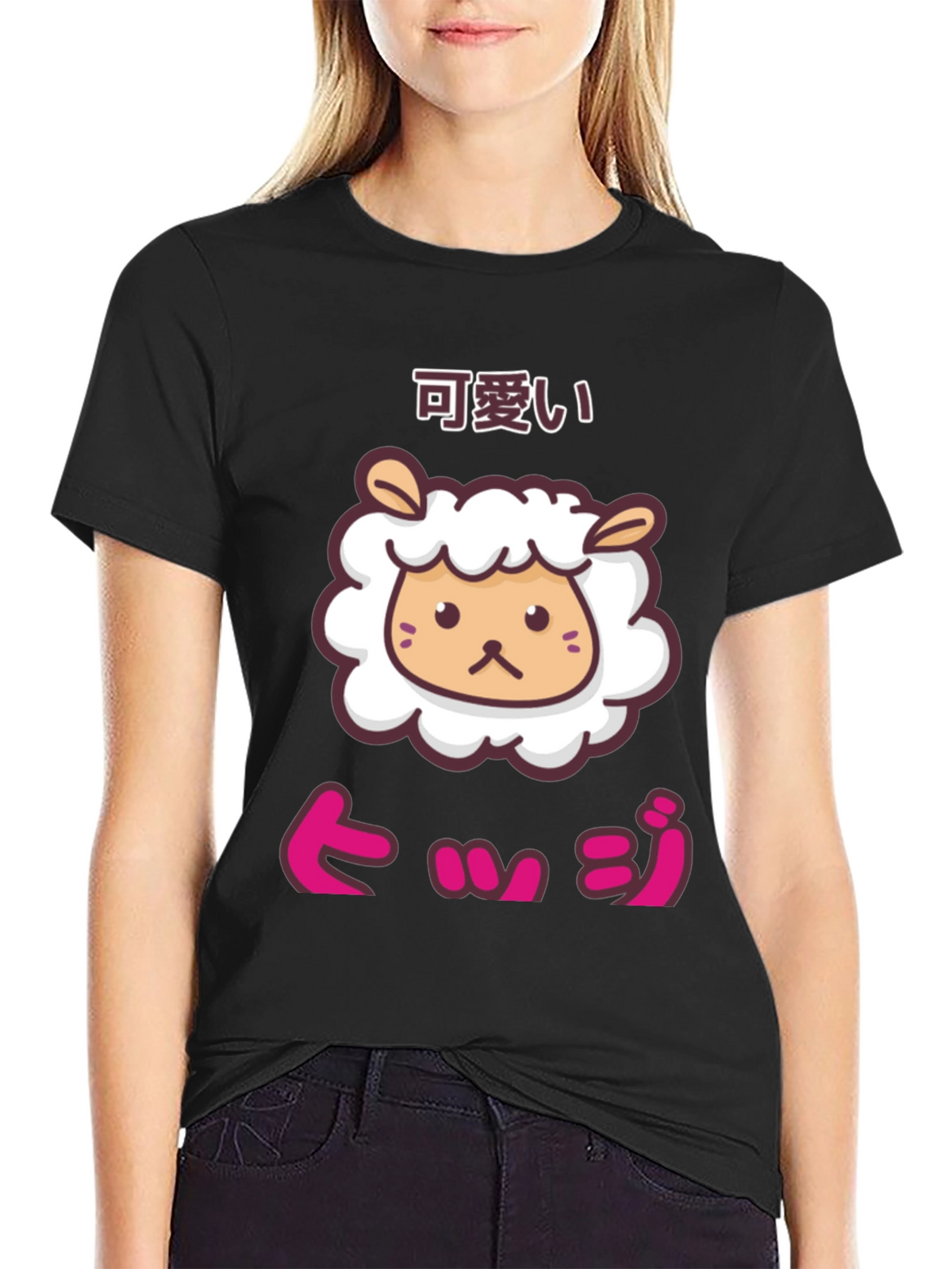 Kawaii Sheep Graphic Tee - Cute Japanese Style T-Shirt
