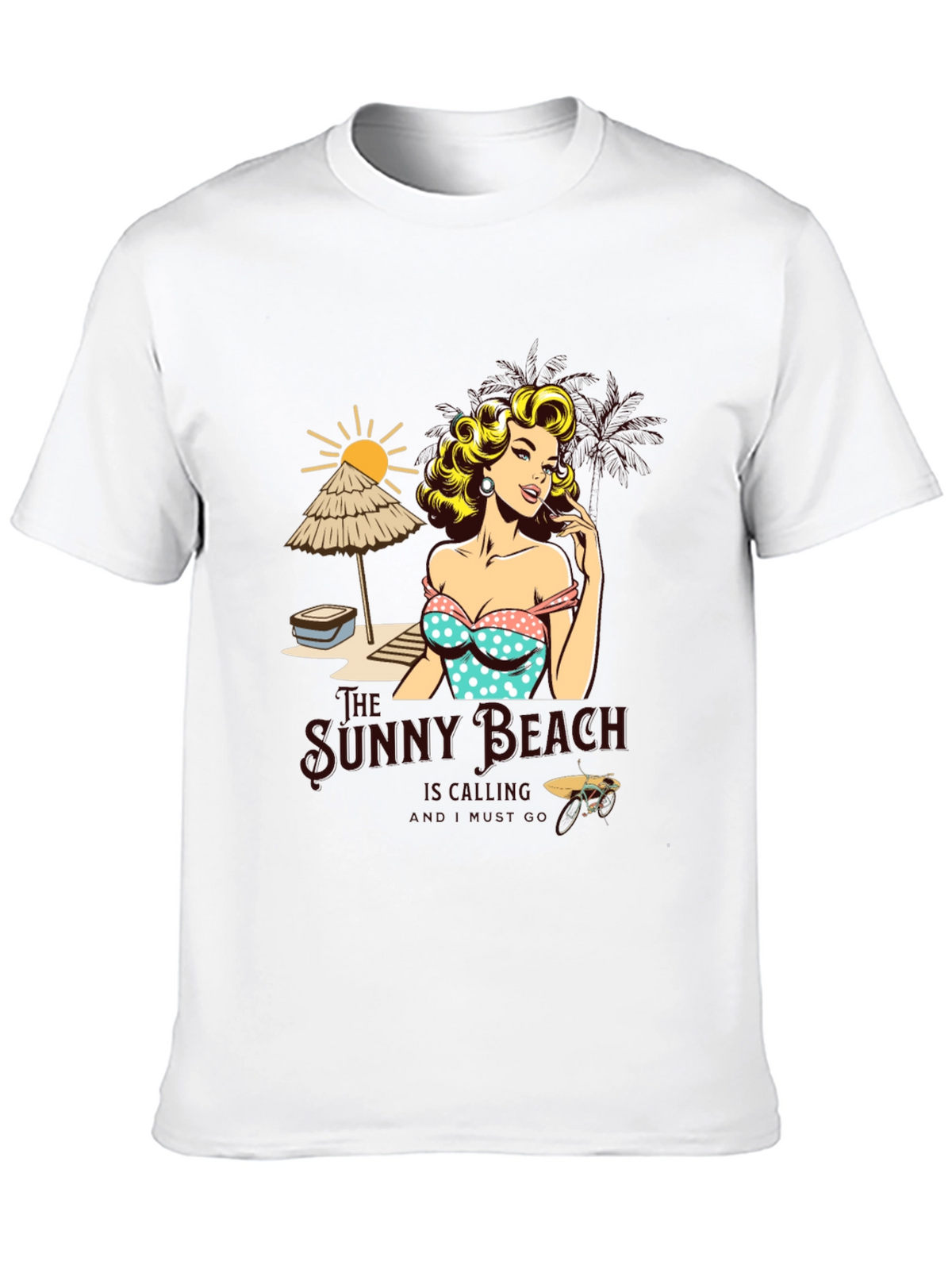 Sunny Beach Pin-Up Graphic T-Shirt