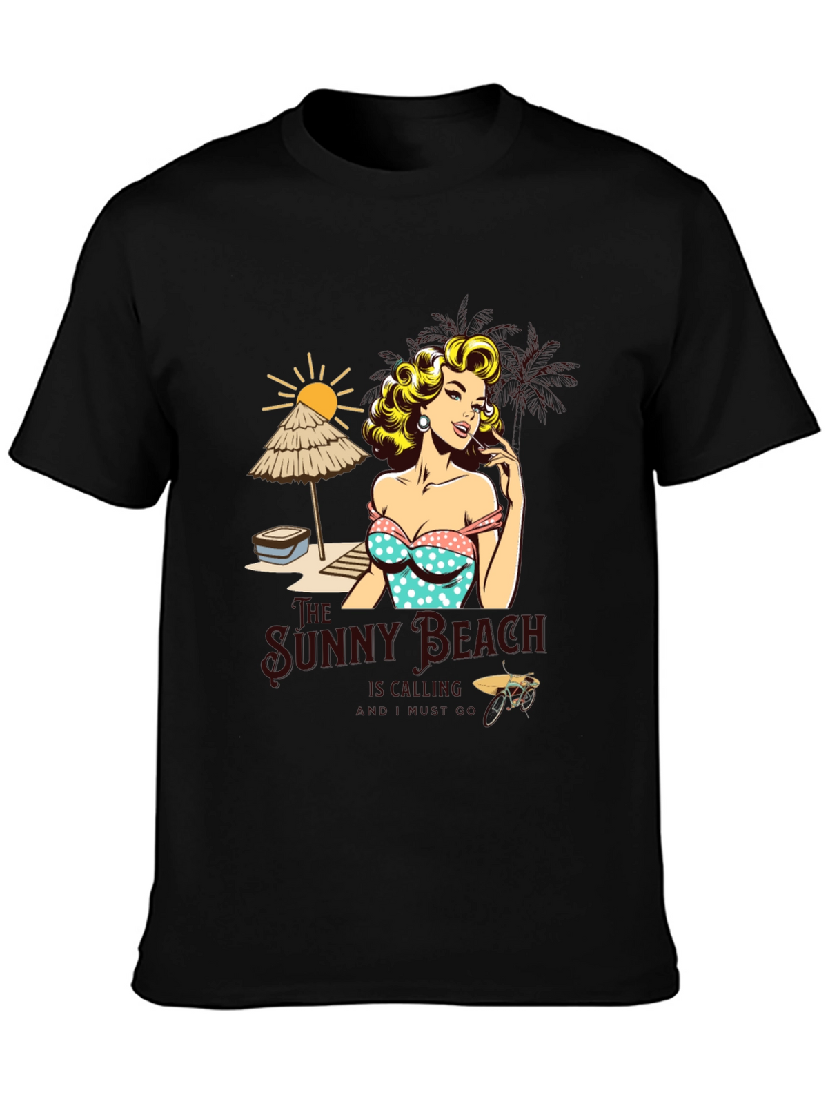 Sunny Beach Pin-Up Graphic T-Shirt