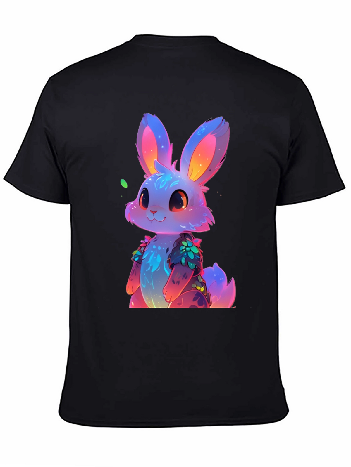 Neon Bunny Graphic Tee - Black