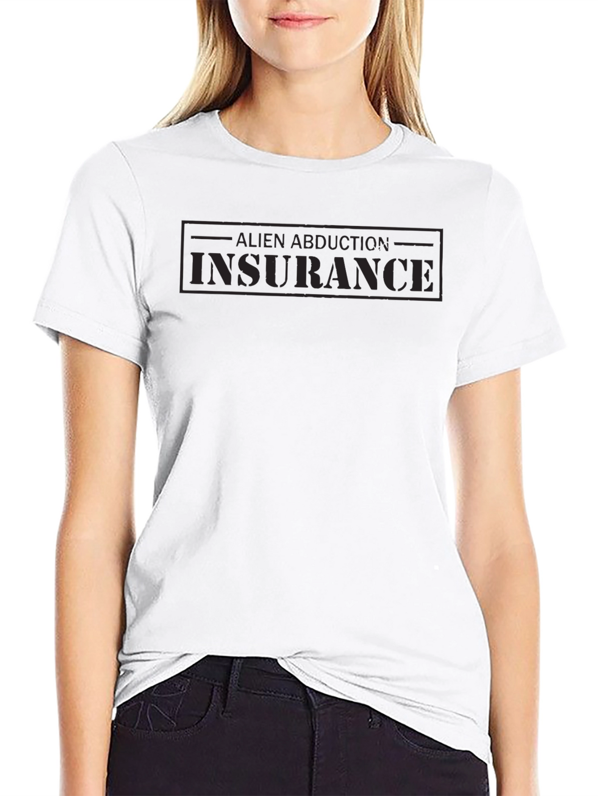 Alien Abduction Insurance Black Graphic Tee