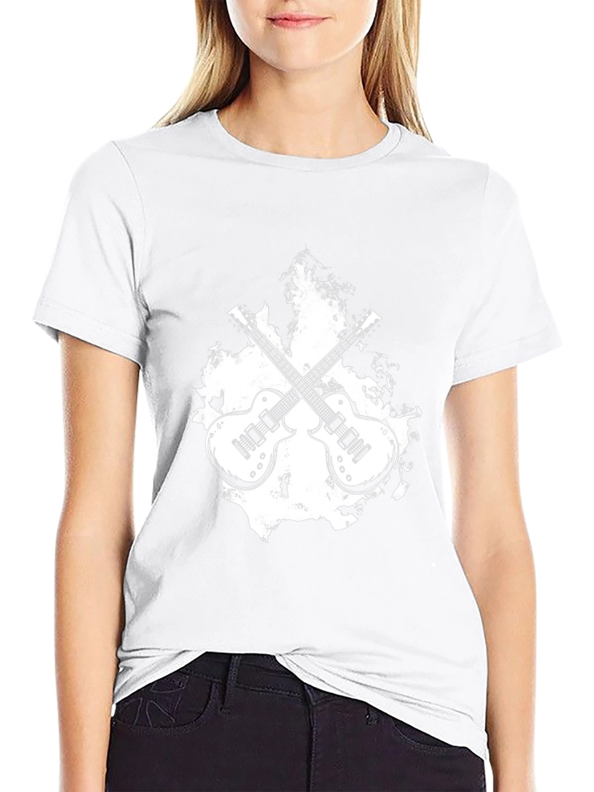 Rock On! Guitar Graphic Black T-Shirt