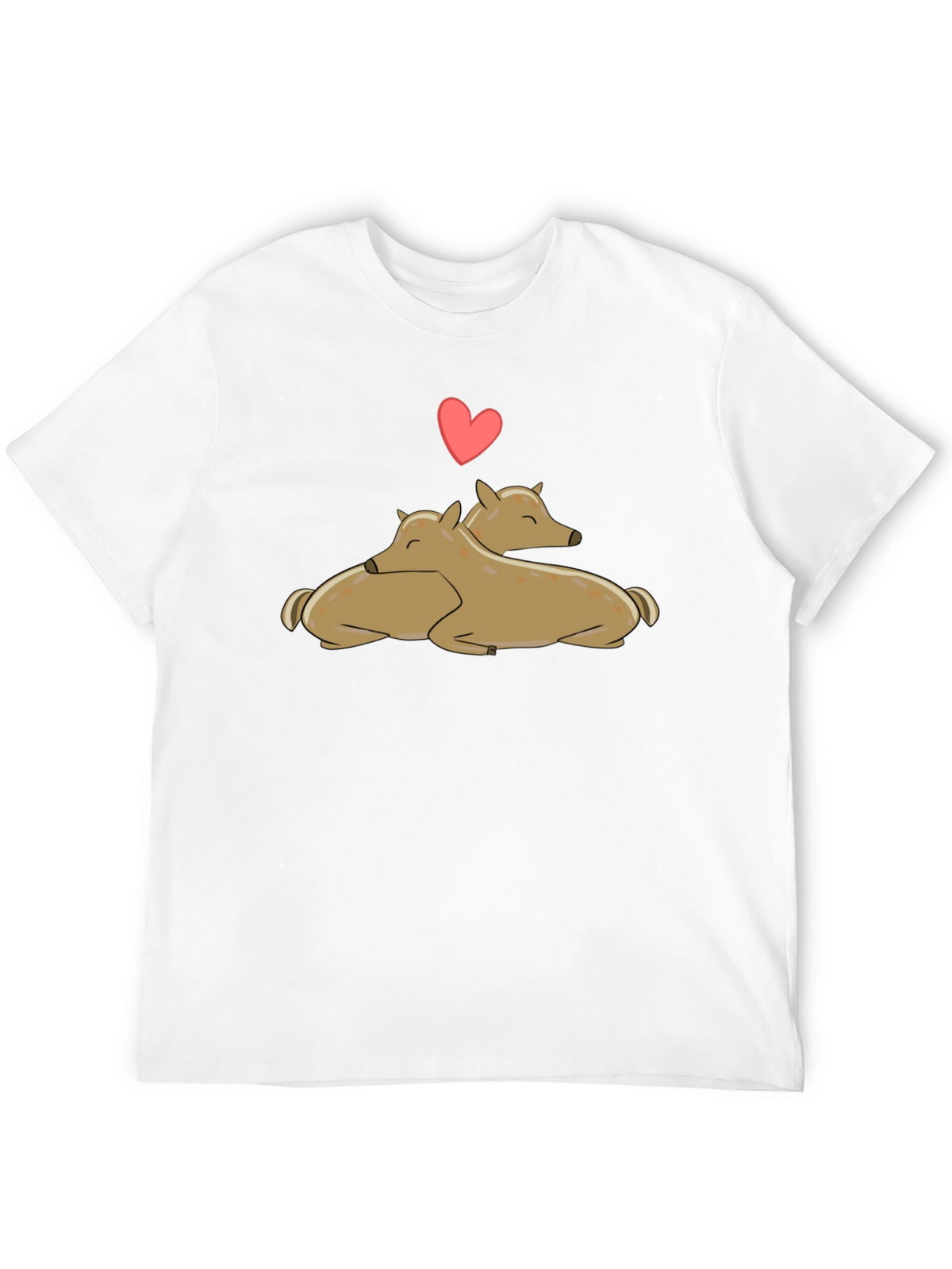 Cute Deer Love Black T-Shirt