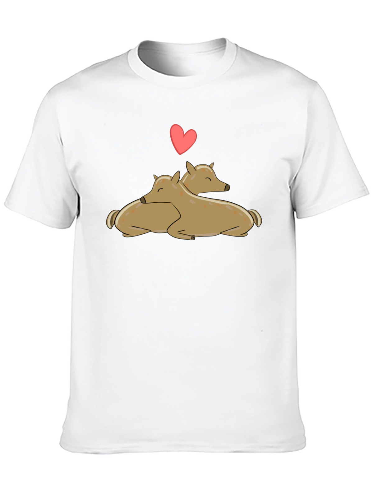 Cute Deer Love Black T-Shirt