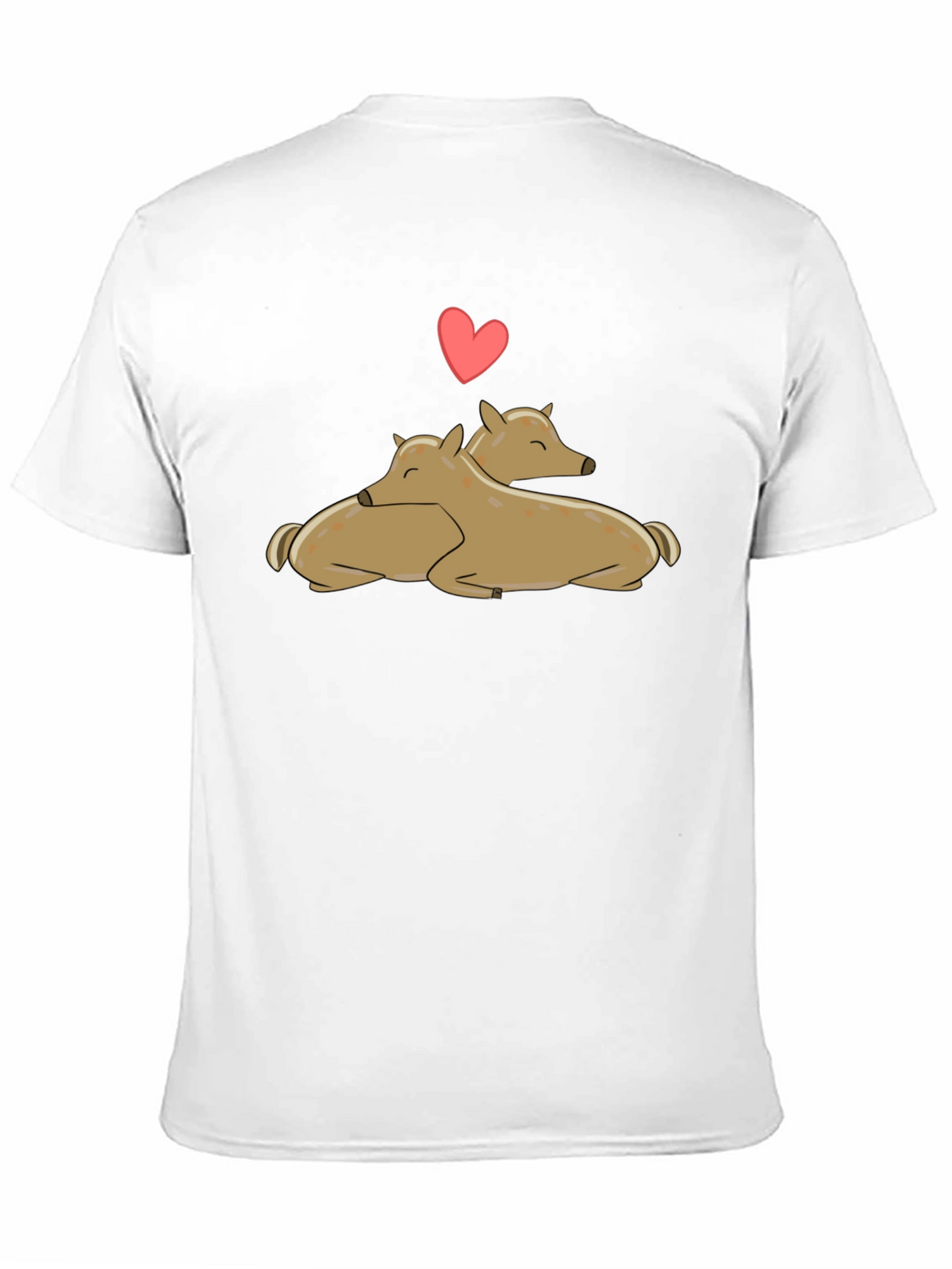 Cute Deer Love Black T-Shirt