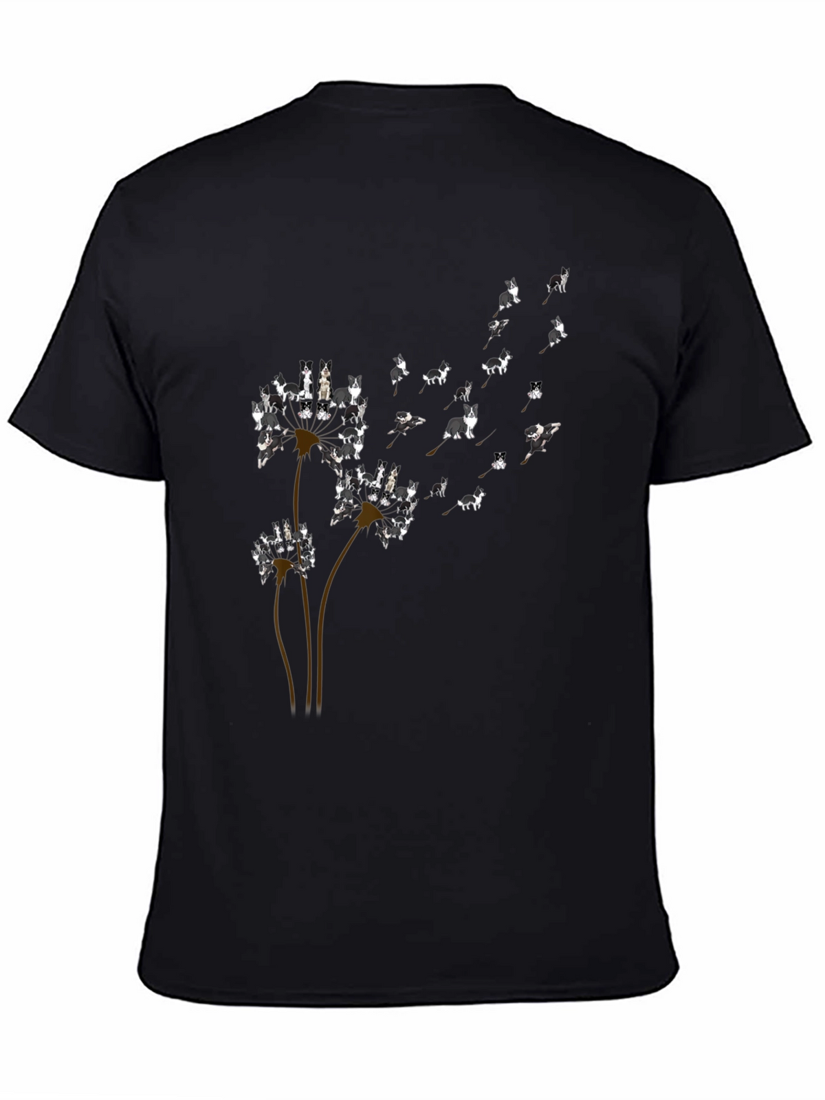 Dog Dandelion T-Shirt - Black