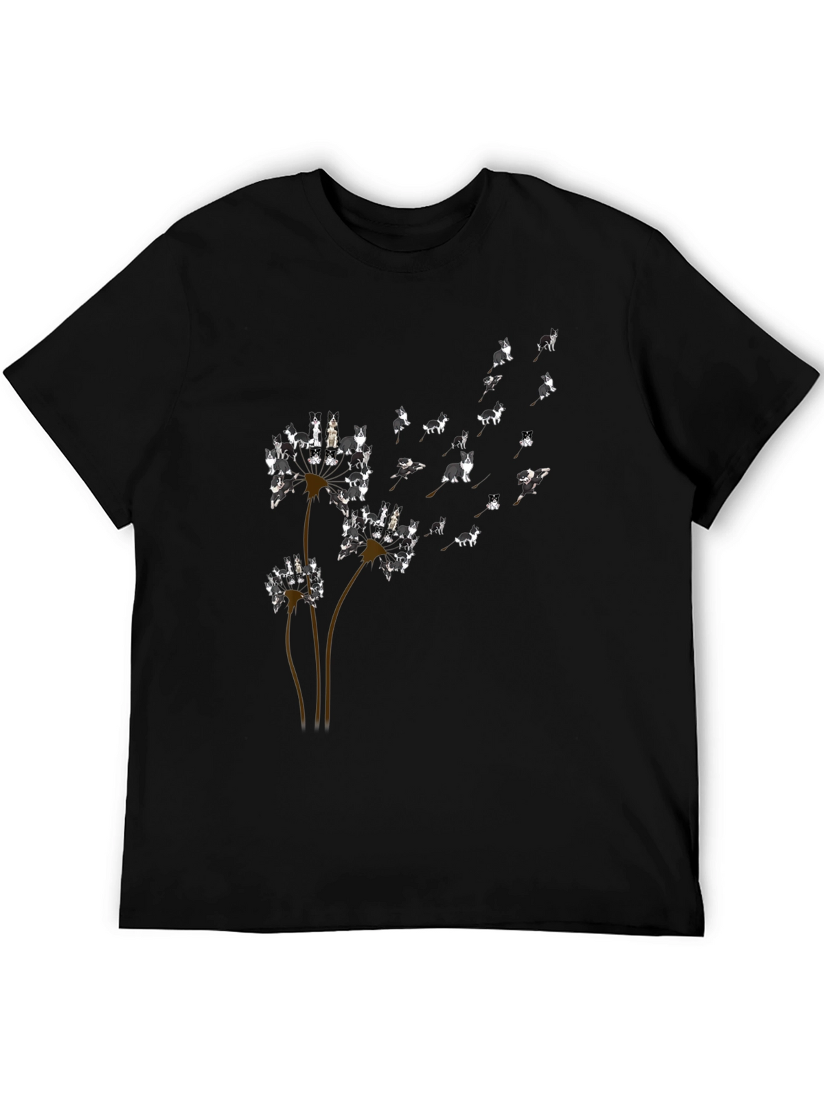 Dog Dandelion T-Shirt - Black