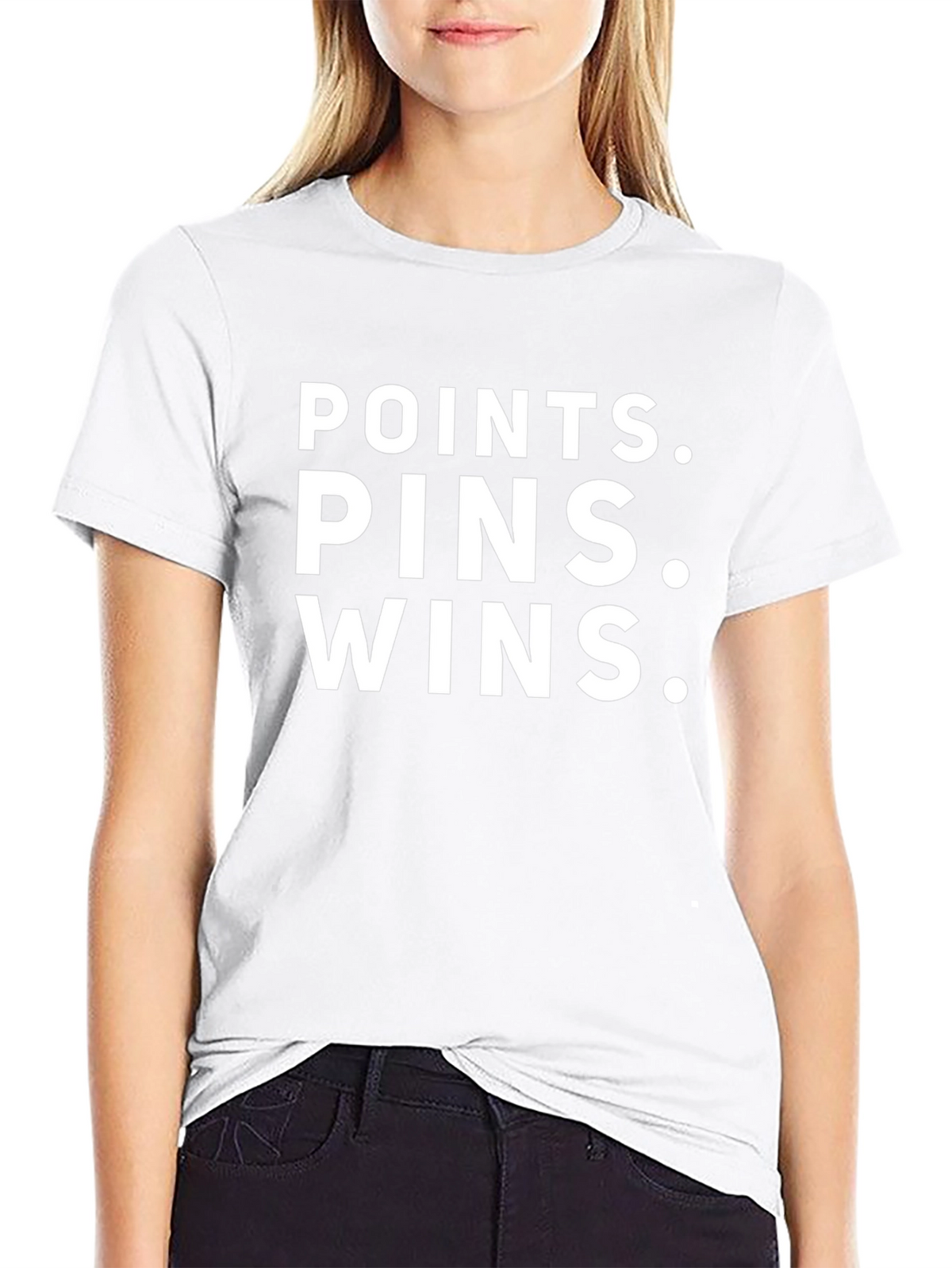 Points Pins Wins Black Graphic Tee