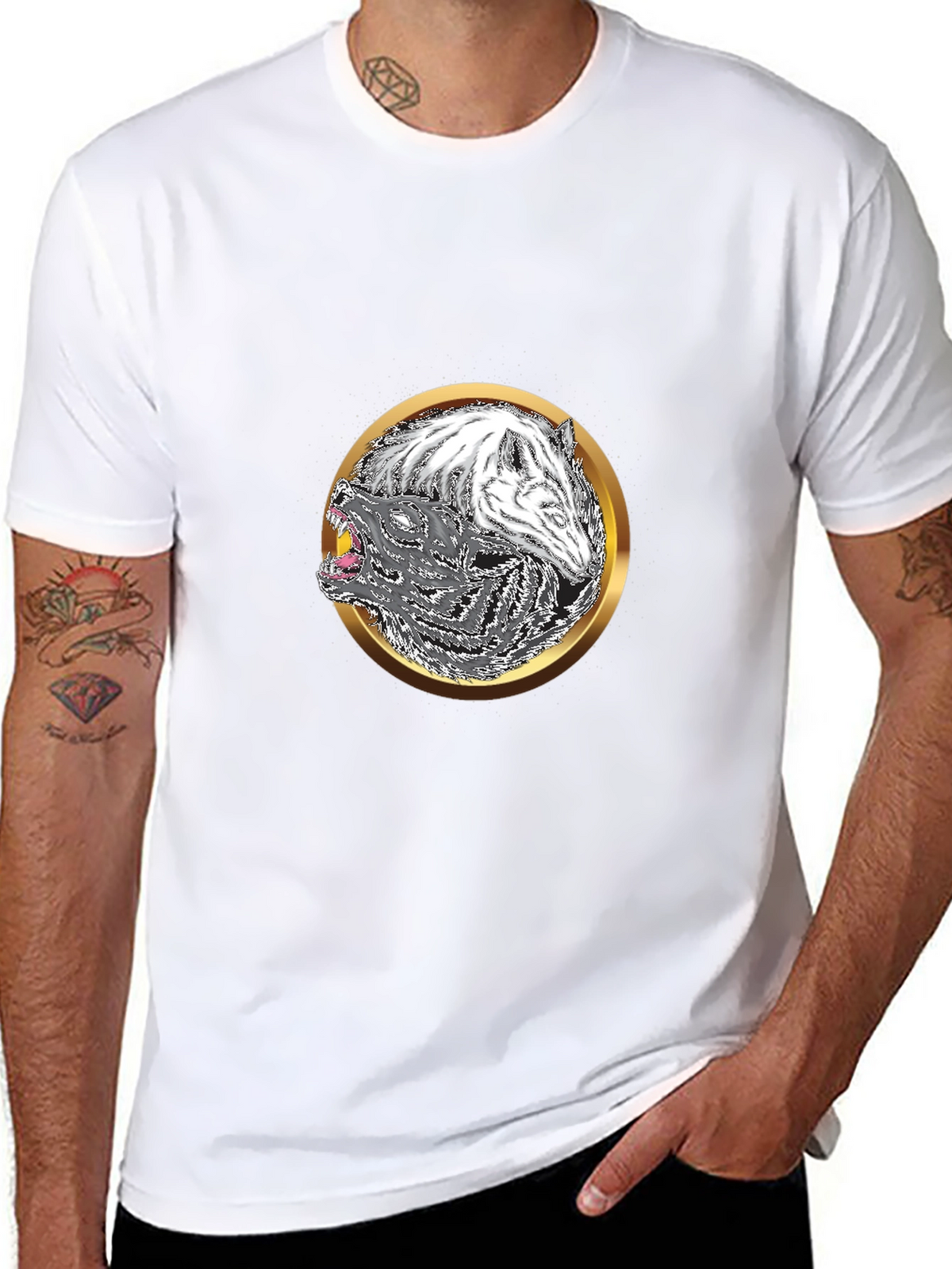 Yin Yang Wolf Graphic Tee