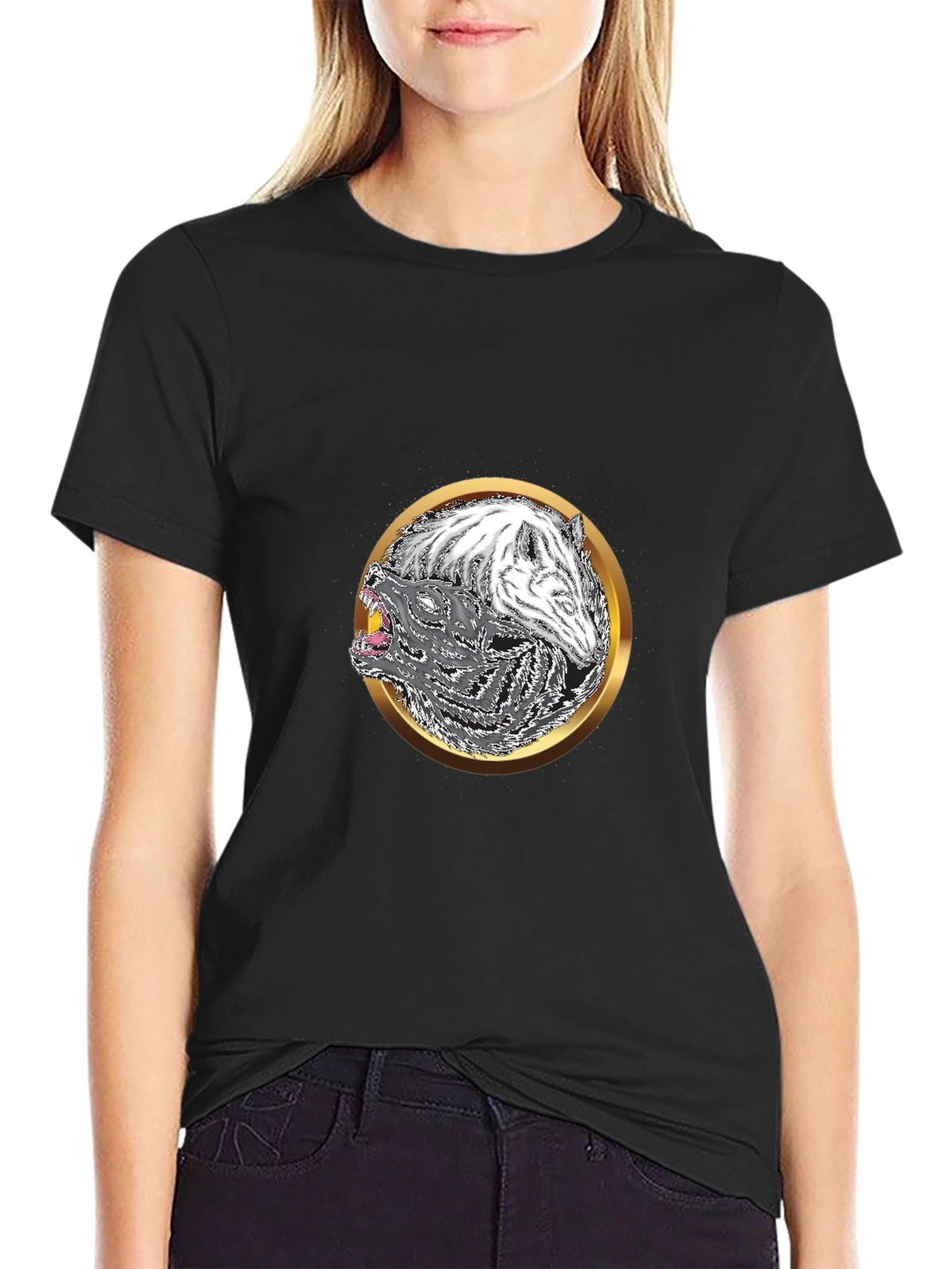 Yin Yang Wolf Graphic Tee