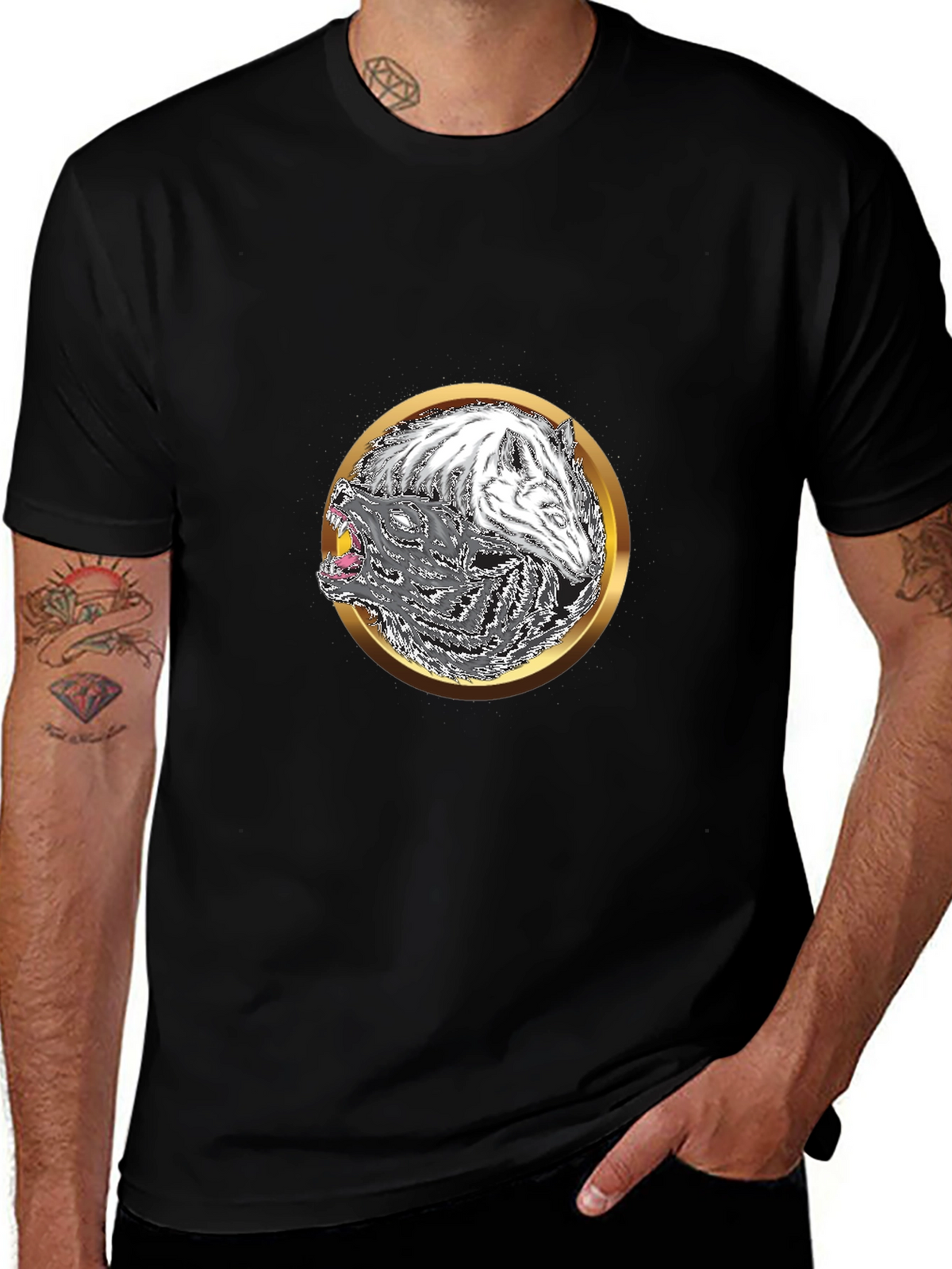 Yin Yang Wolf Graphic Tee