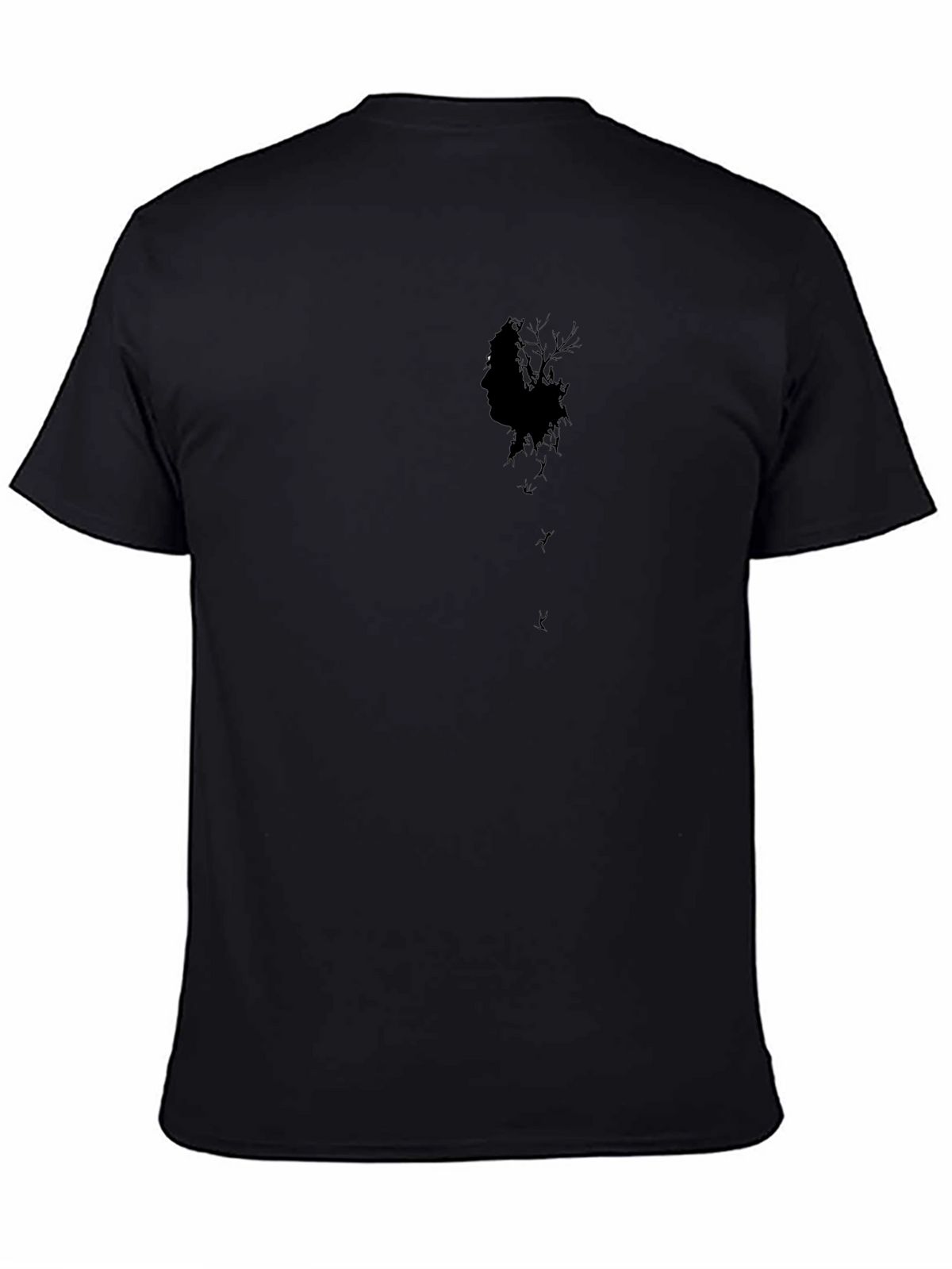 Mens Black Graphic Tee - Eerie Silhouette Design