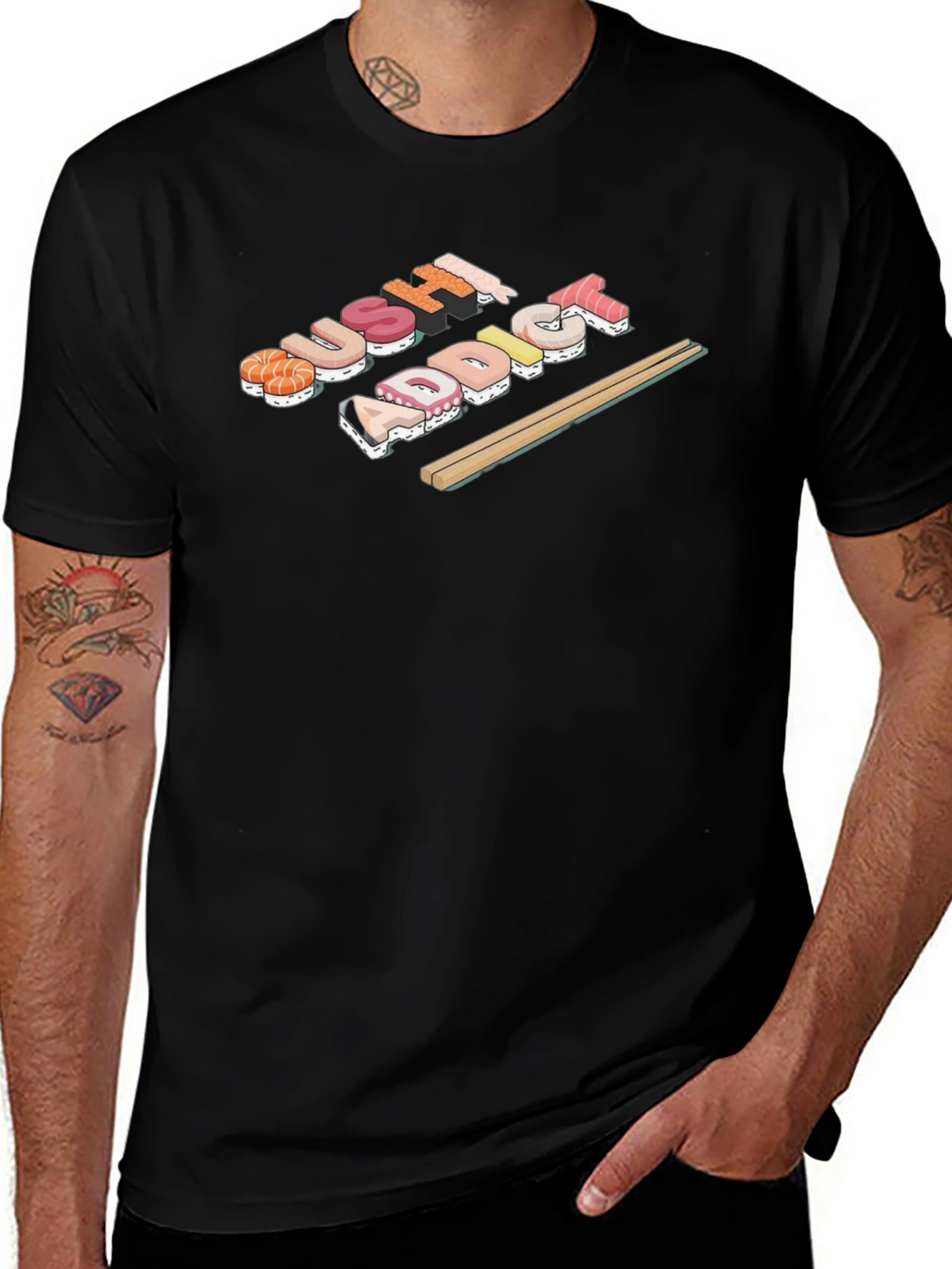 Sushi Addict Black T-Shirt