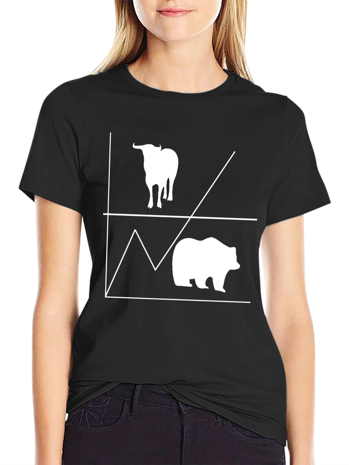 Bull and Bear Stock Market Graphic Tee