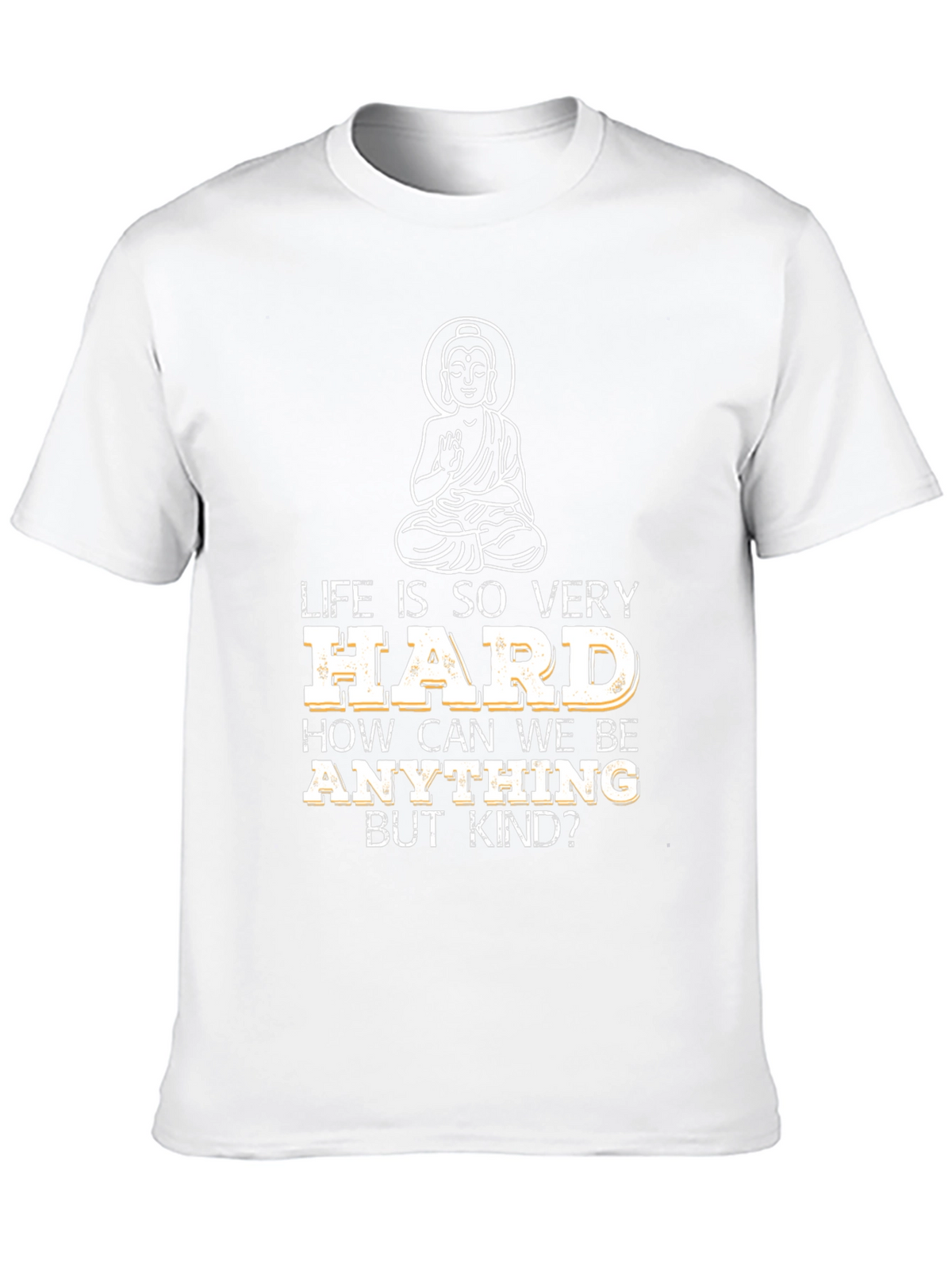 Life Is Hard Buddha Graphic T-Shirt - Black