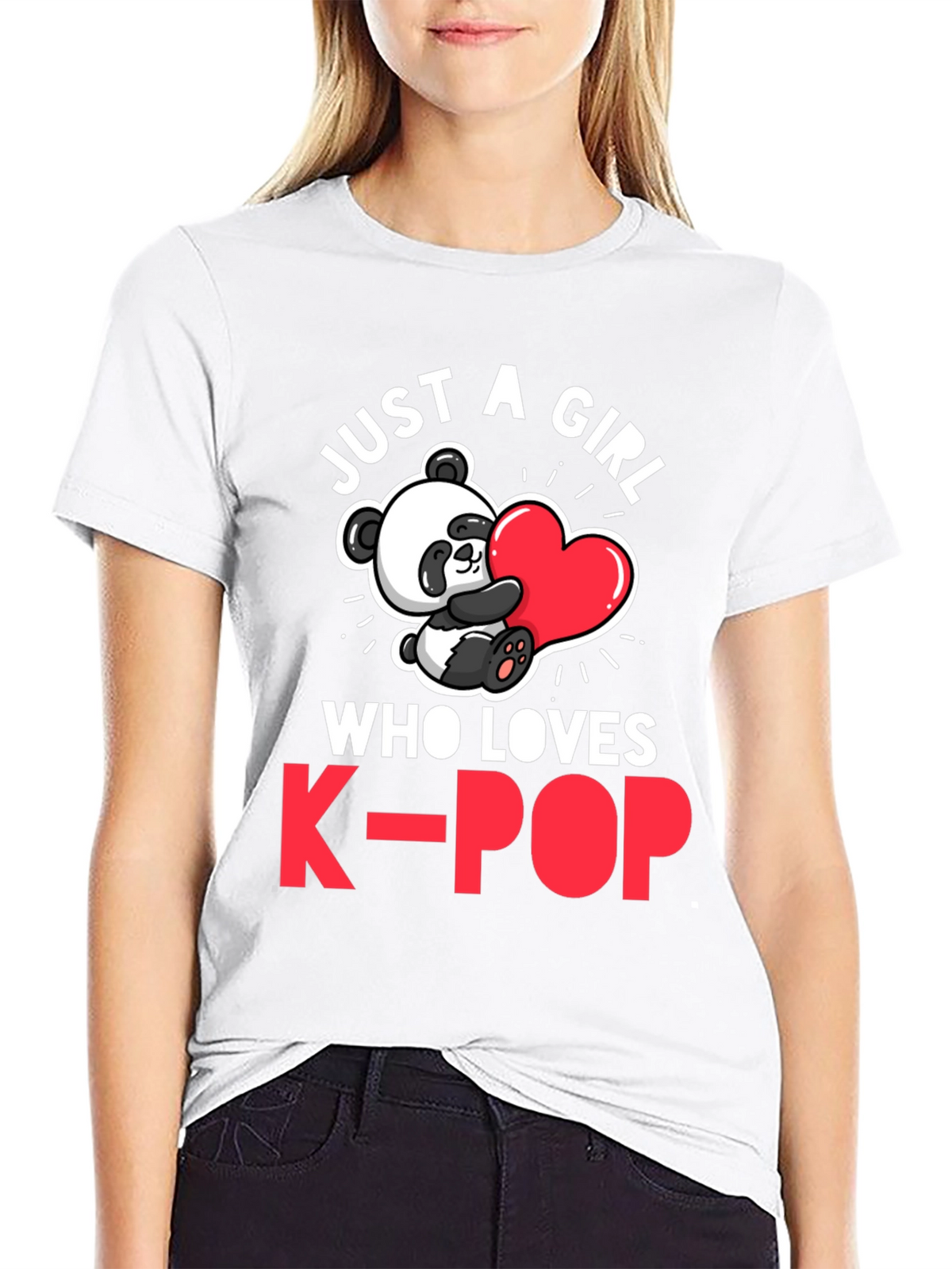 Just a Girl Who Loves K-Pop Panda T-Shirt