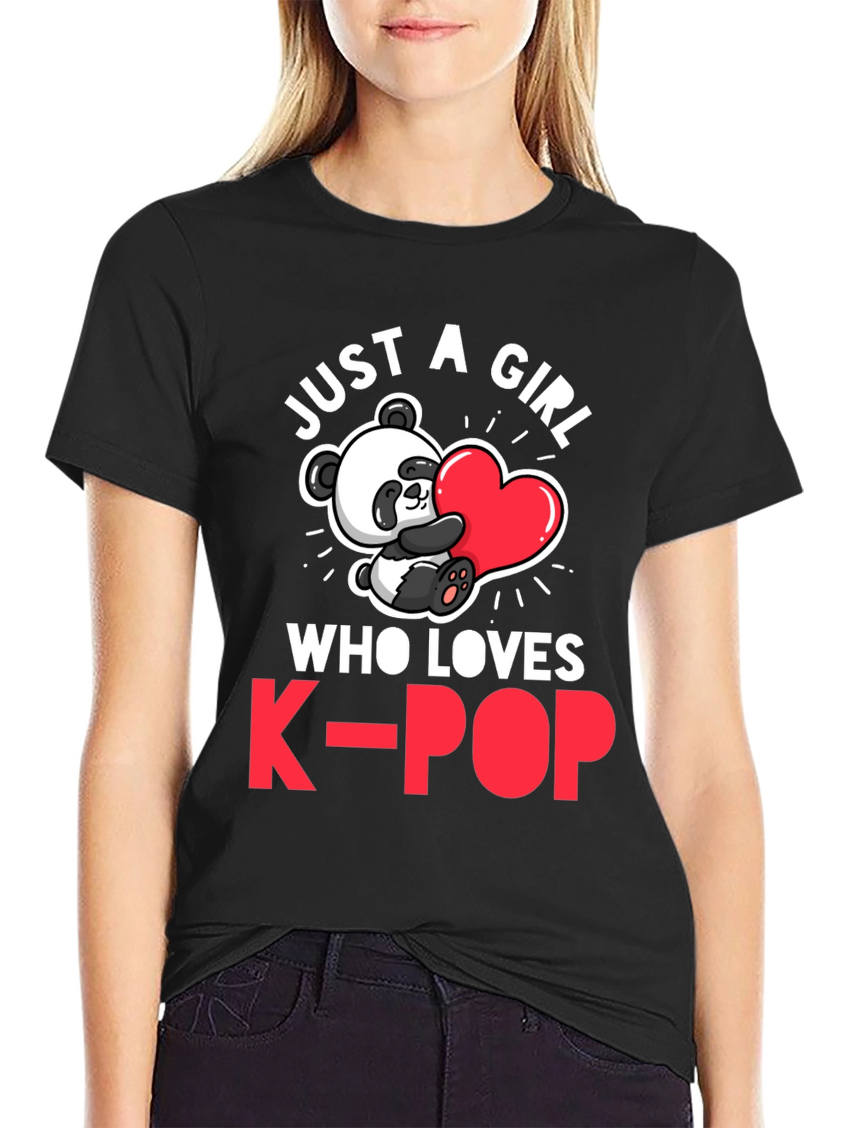 Just a Girl Who Loves K-Pop Panda T-Shirt