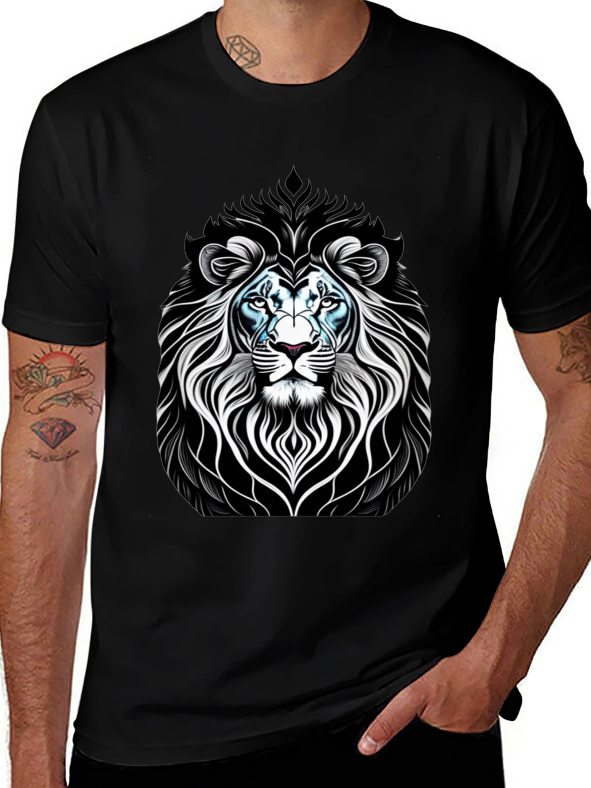Lion Graphic Black T-Shirt