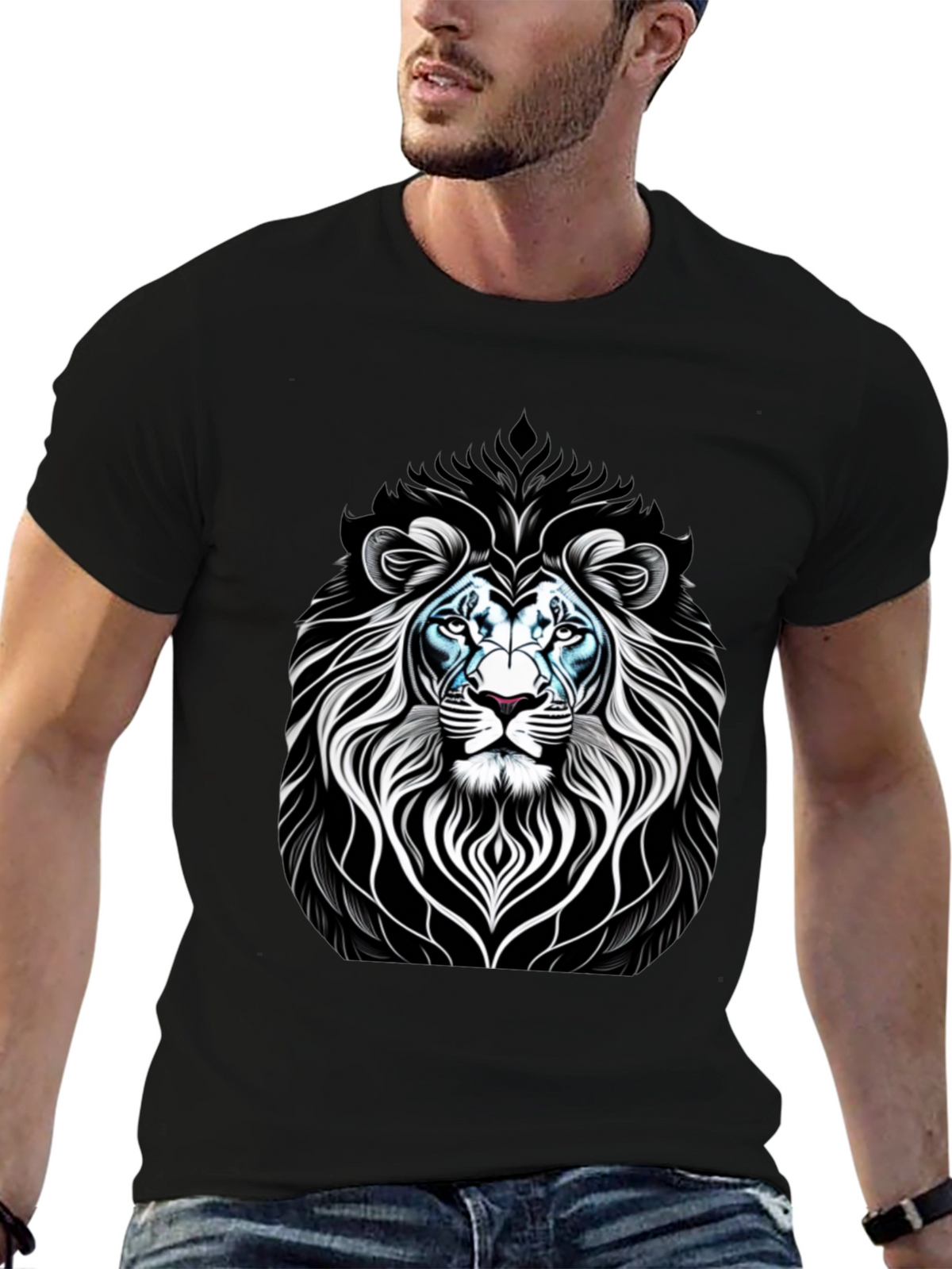 Lion Graphic Black T-Shirt