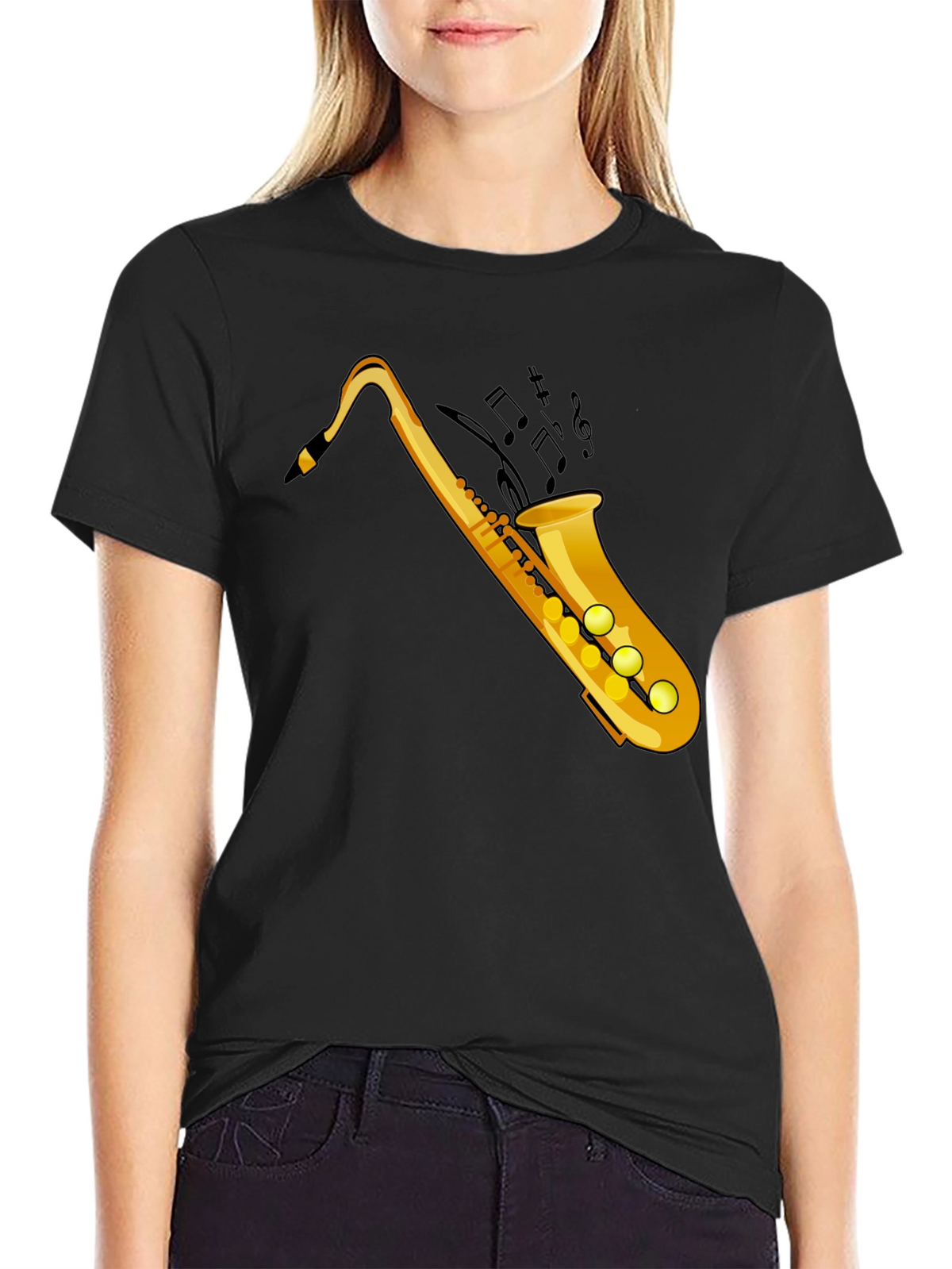 Saxophone Graphic Black Tee