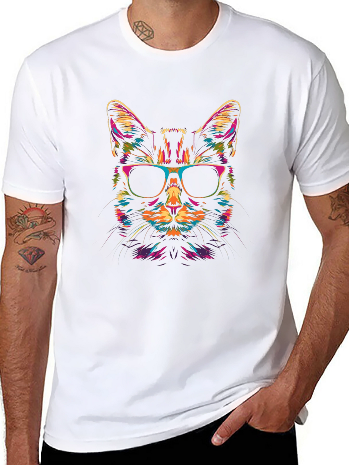 Cool Cat Graphic Tee - Unisex Black T-Shirt