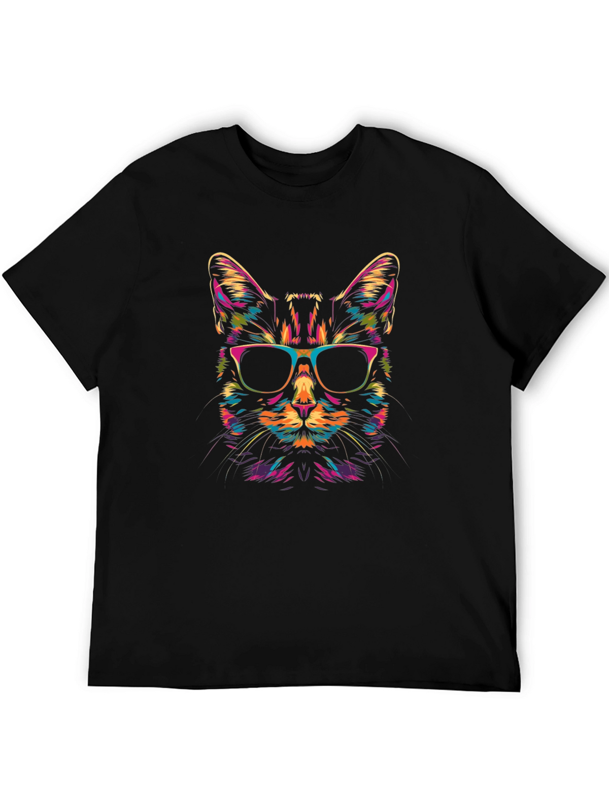 Cool Cat Graphic Tee - Unisex Black T-Shirt