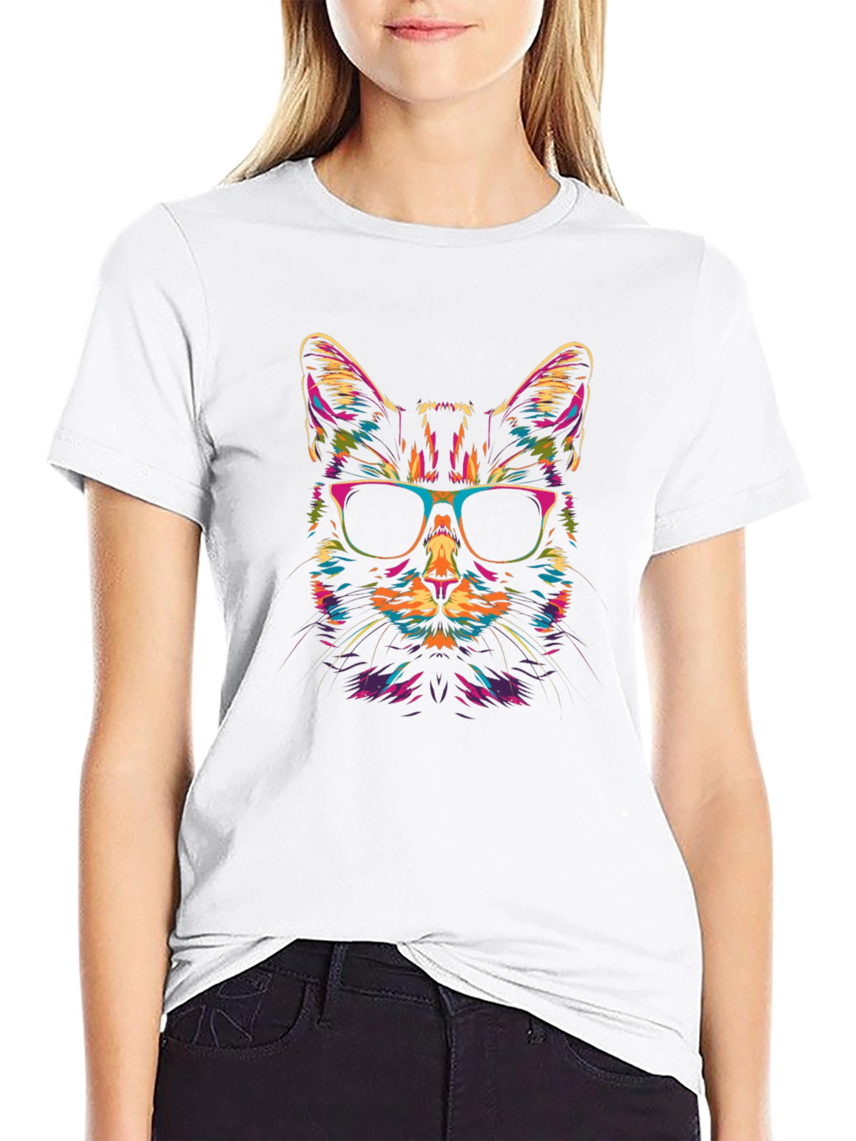 Cool Cat Graphic Tee - Unisex Black T-Shirt