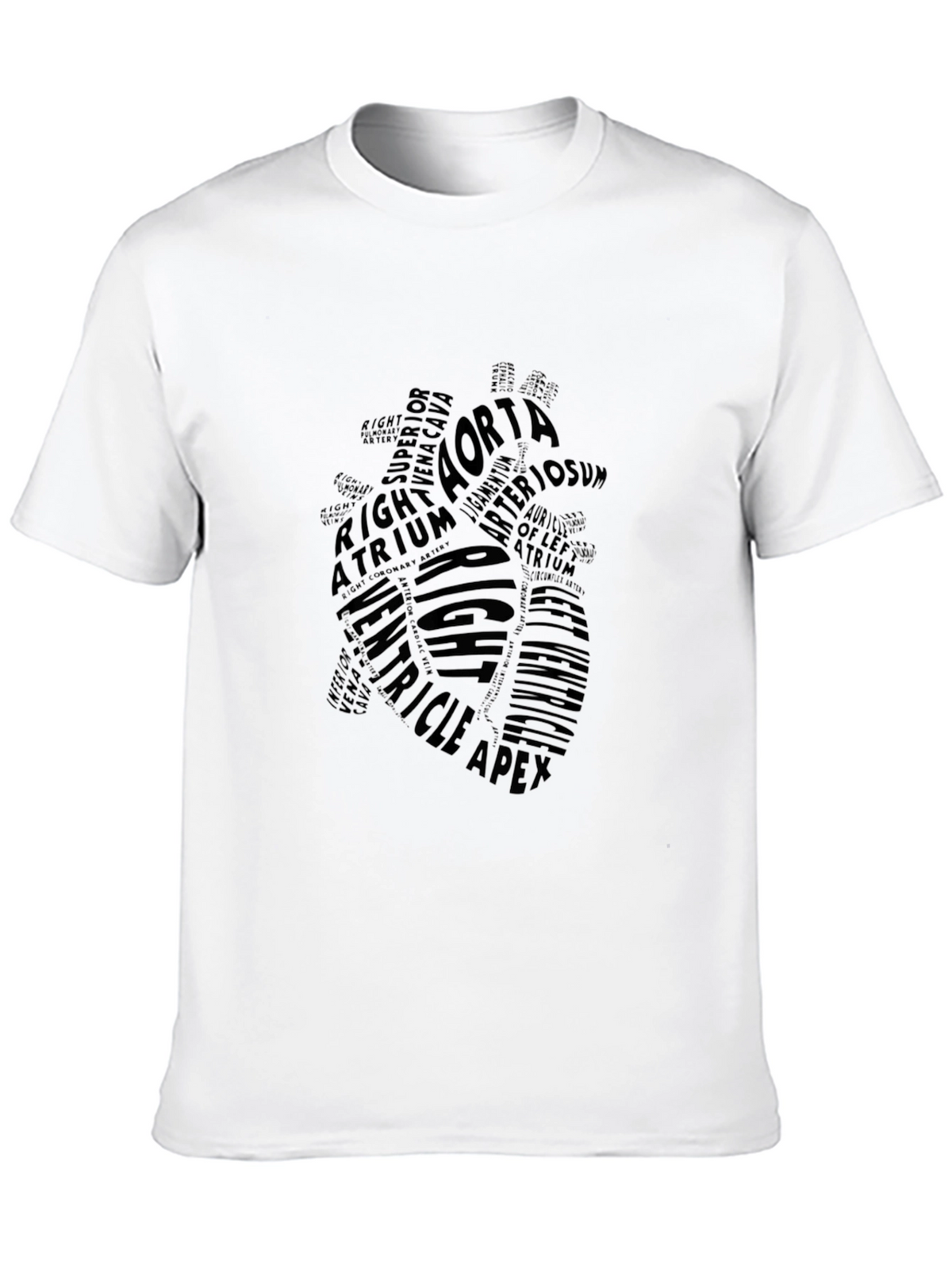 Anatomical Heart Word Art Black T-Shirt