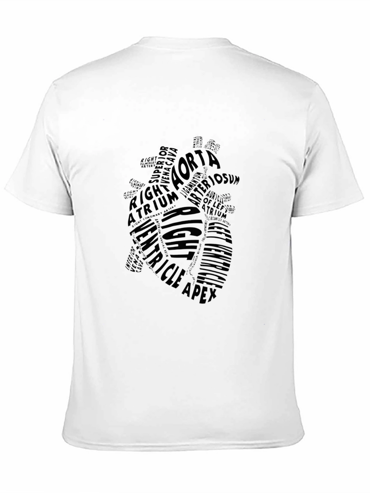 Anatomical Heart Word Art Black T-Shirt