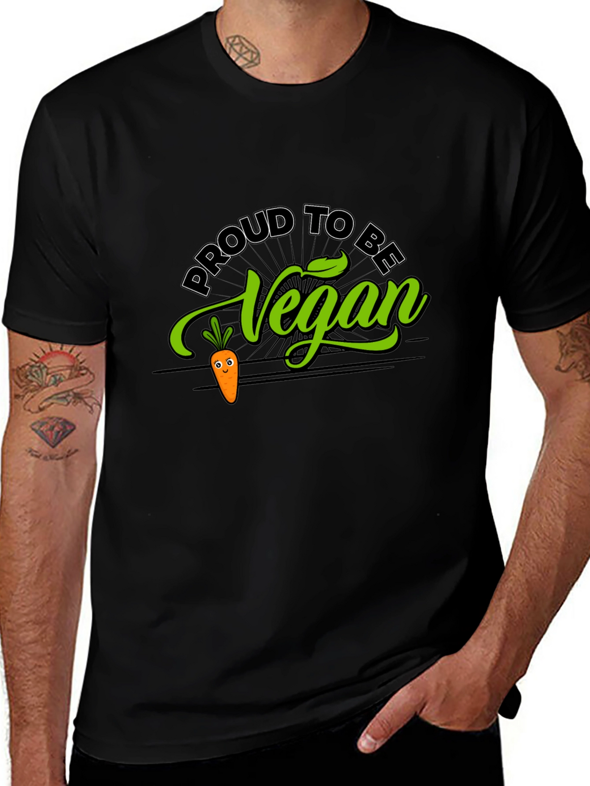 Proud To Be Vegan Graphic Tee - Black