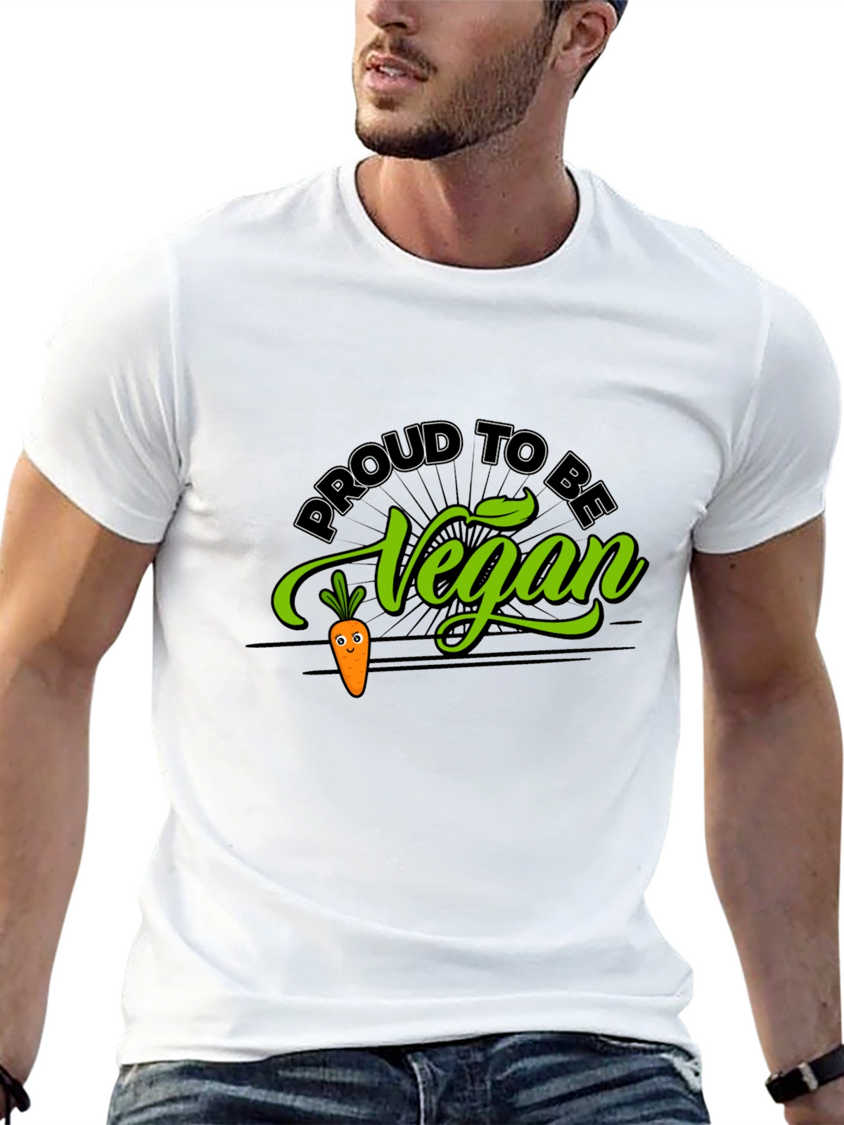 Proud To Be Vegan Graphic Tee - Black