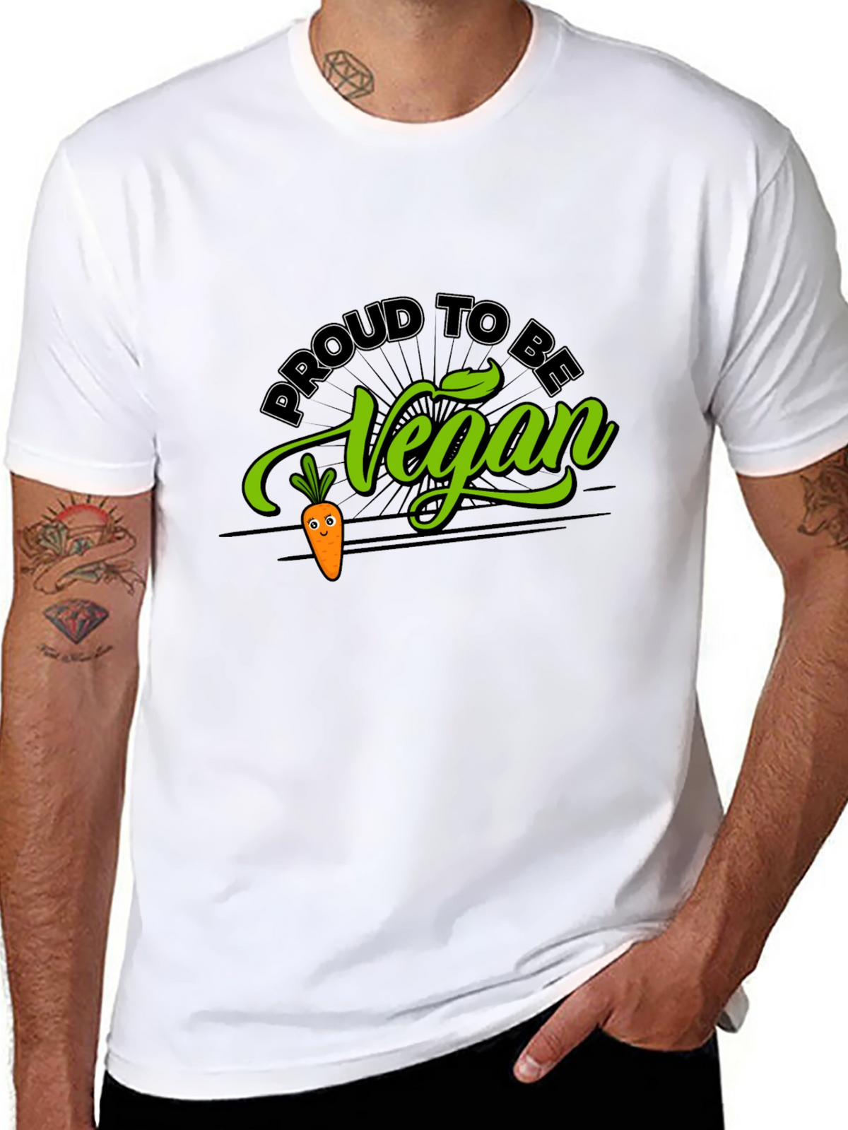 Proud To Be Vegan Graphic Tee - Black