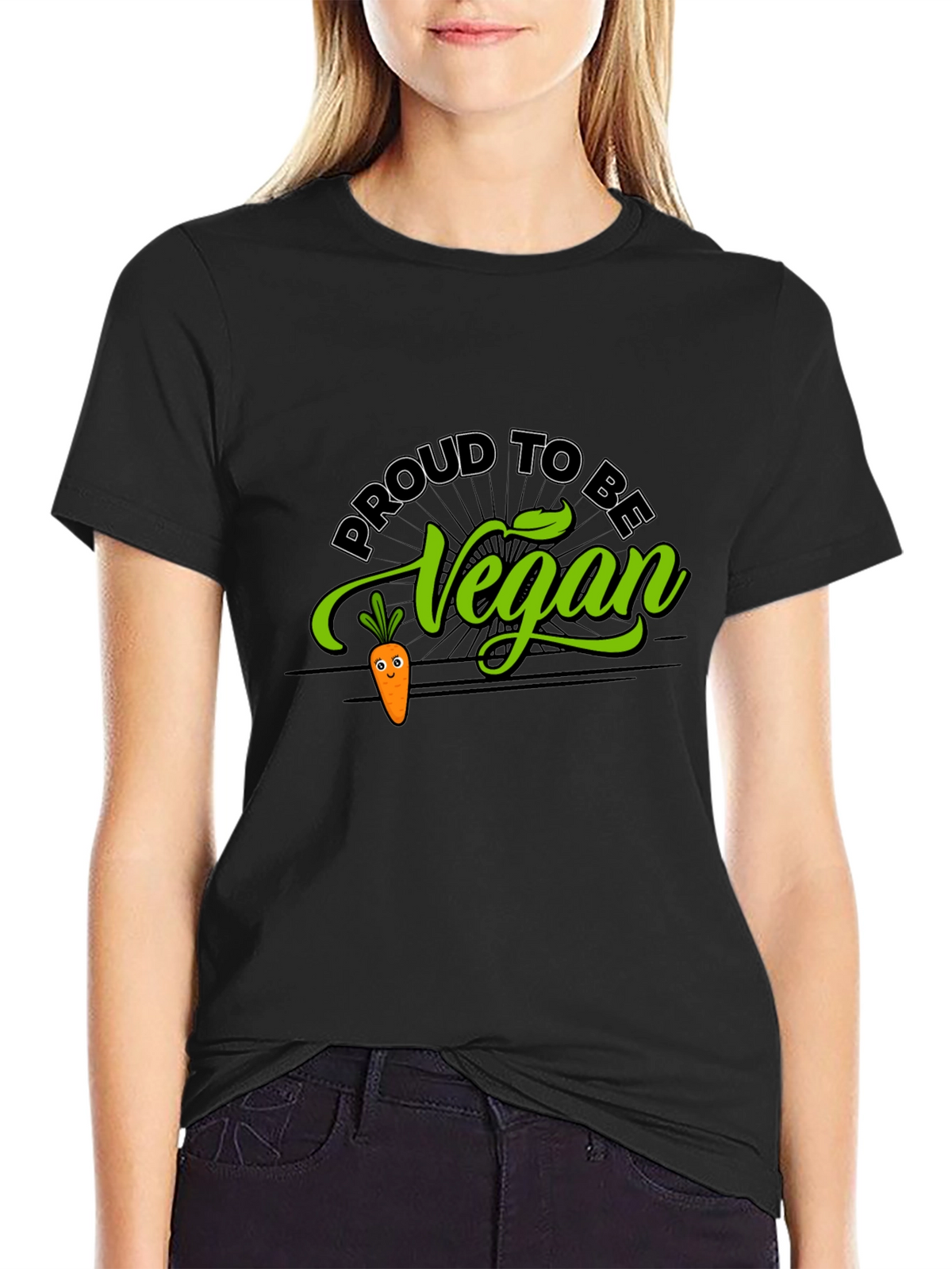 Proud To Be Vegan Graphic Tee - Black