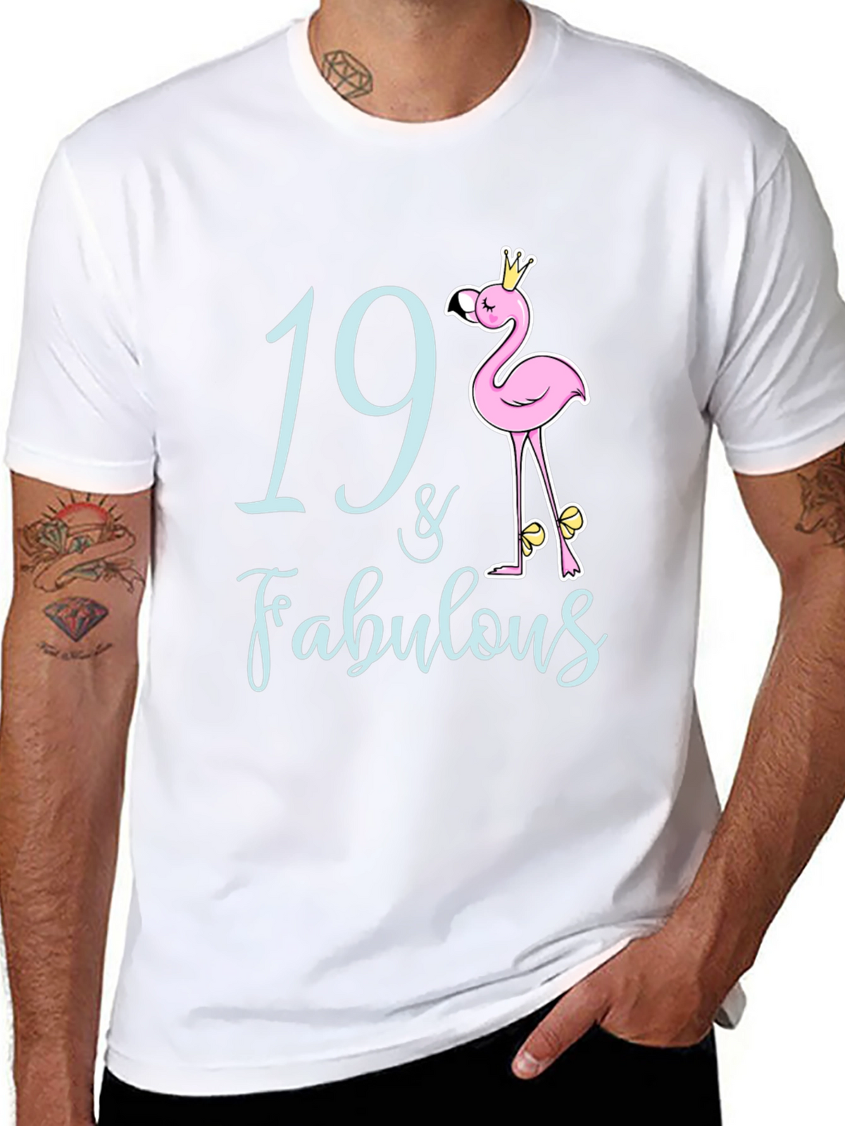 19 & Fabulous Flamingo Birthday T-Shirt