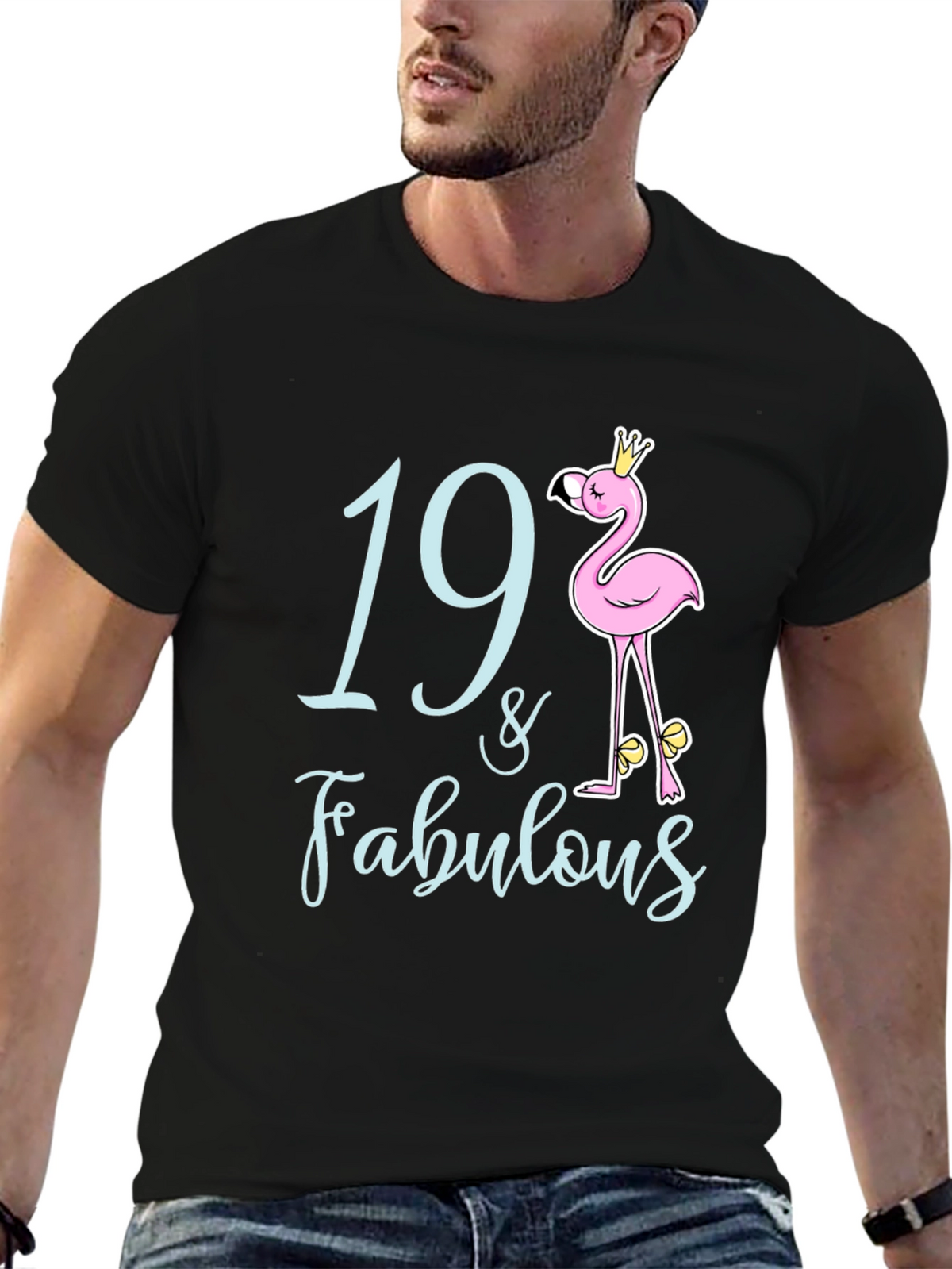 19 & Fabulous Flamingo Birthday T-Shirt
