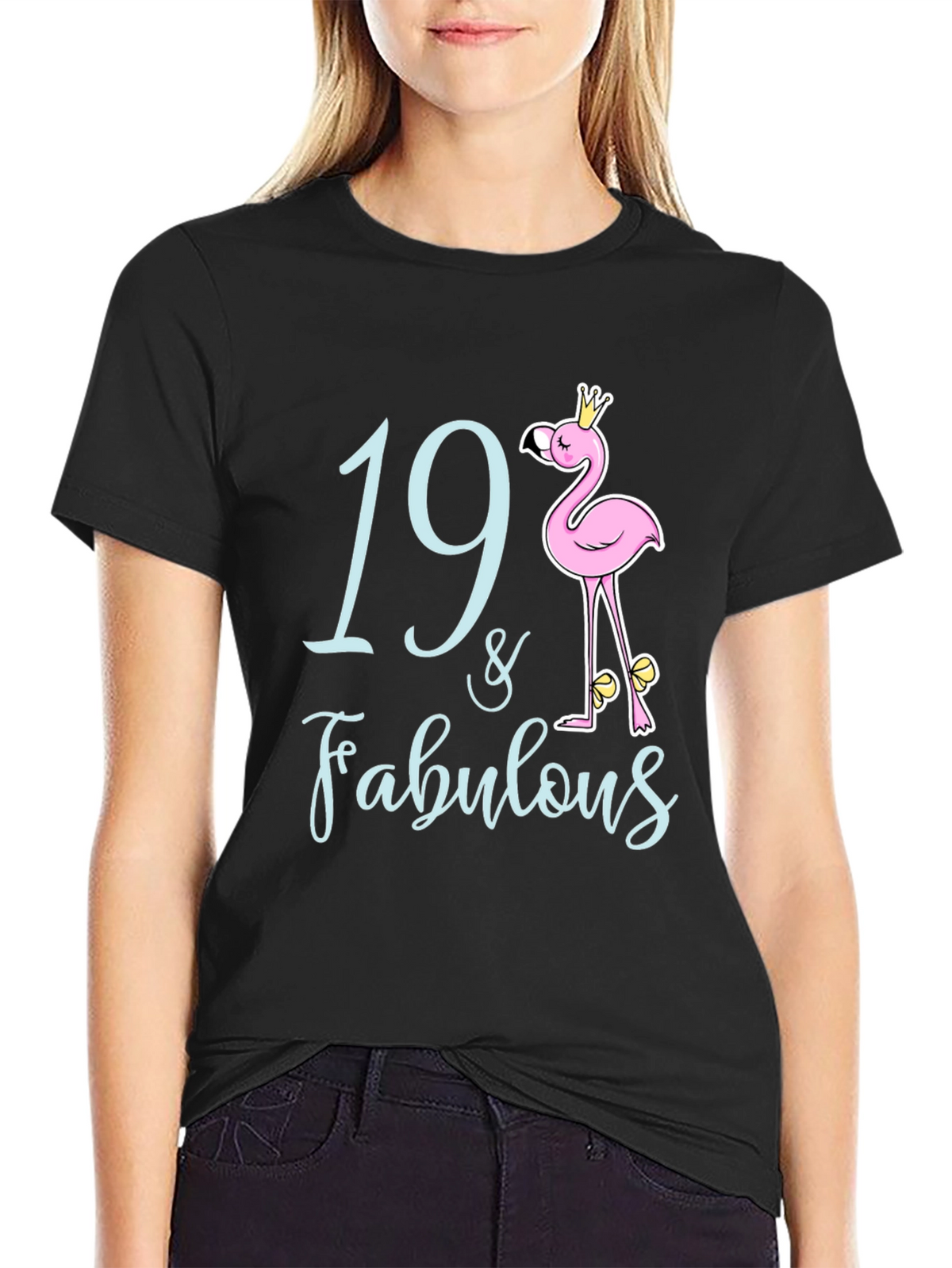 19 & Fabulous Flamingo Birthday T-Shirt